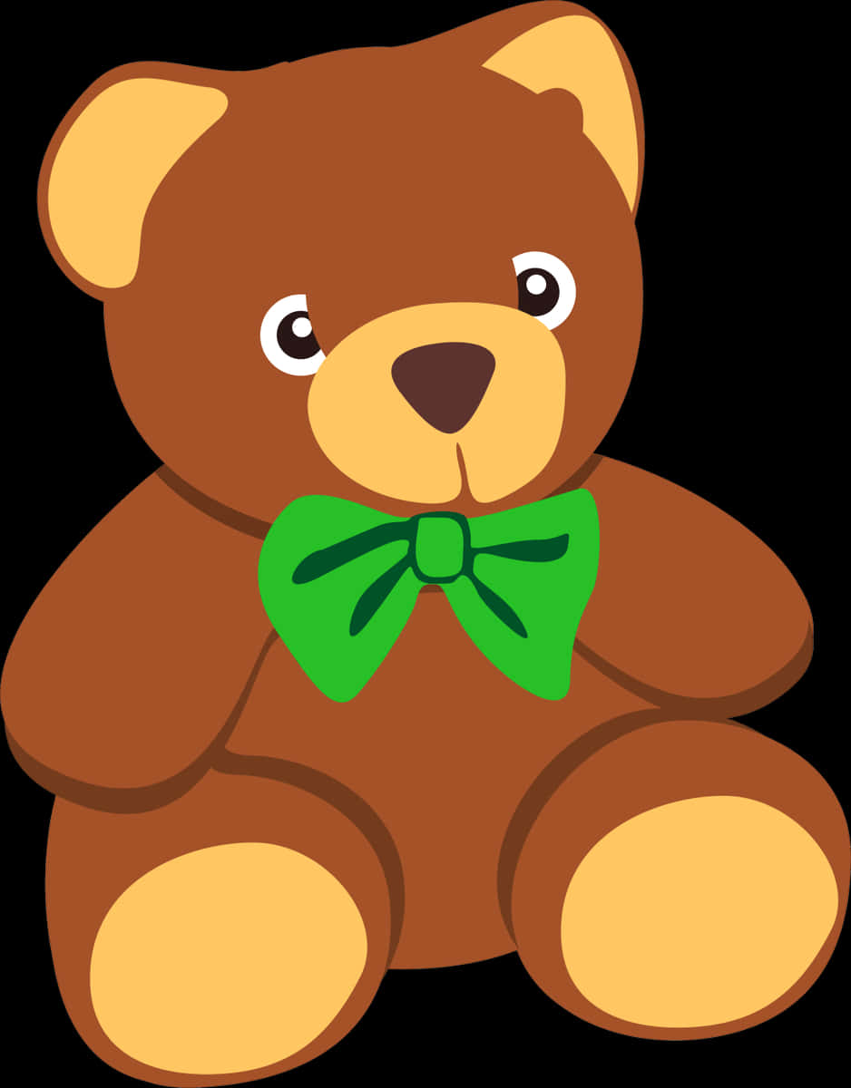 Oulike Bruin Teddiebeer Groen Strik Muurpapier