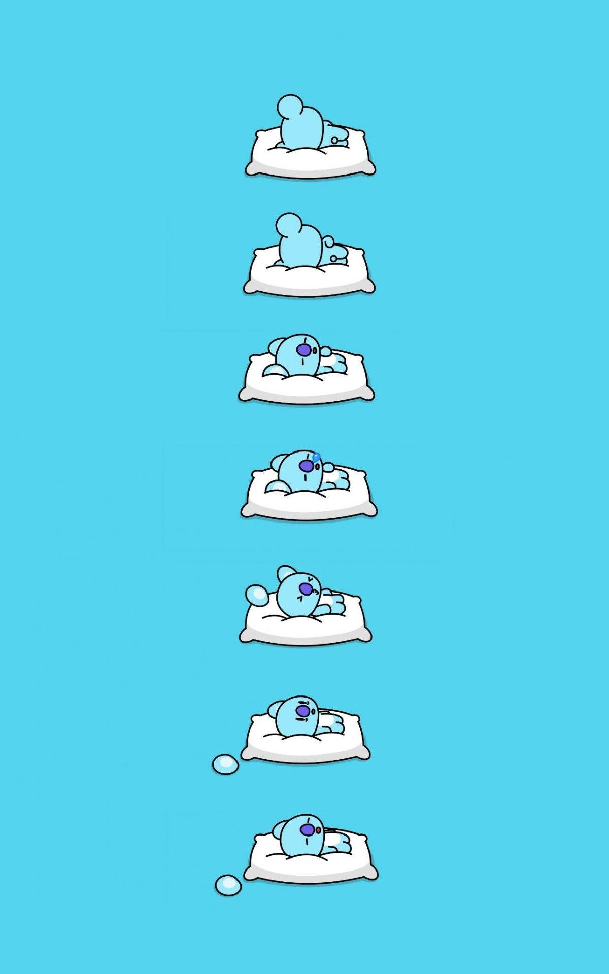 Oulike BT21 Koya Slaap Muurpapier