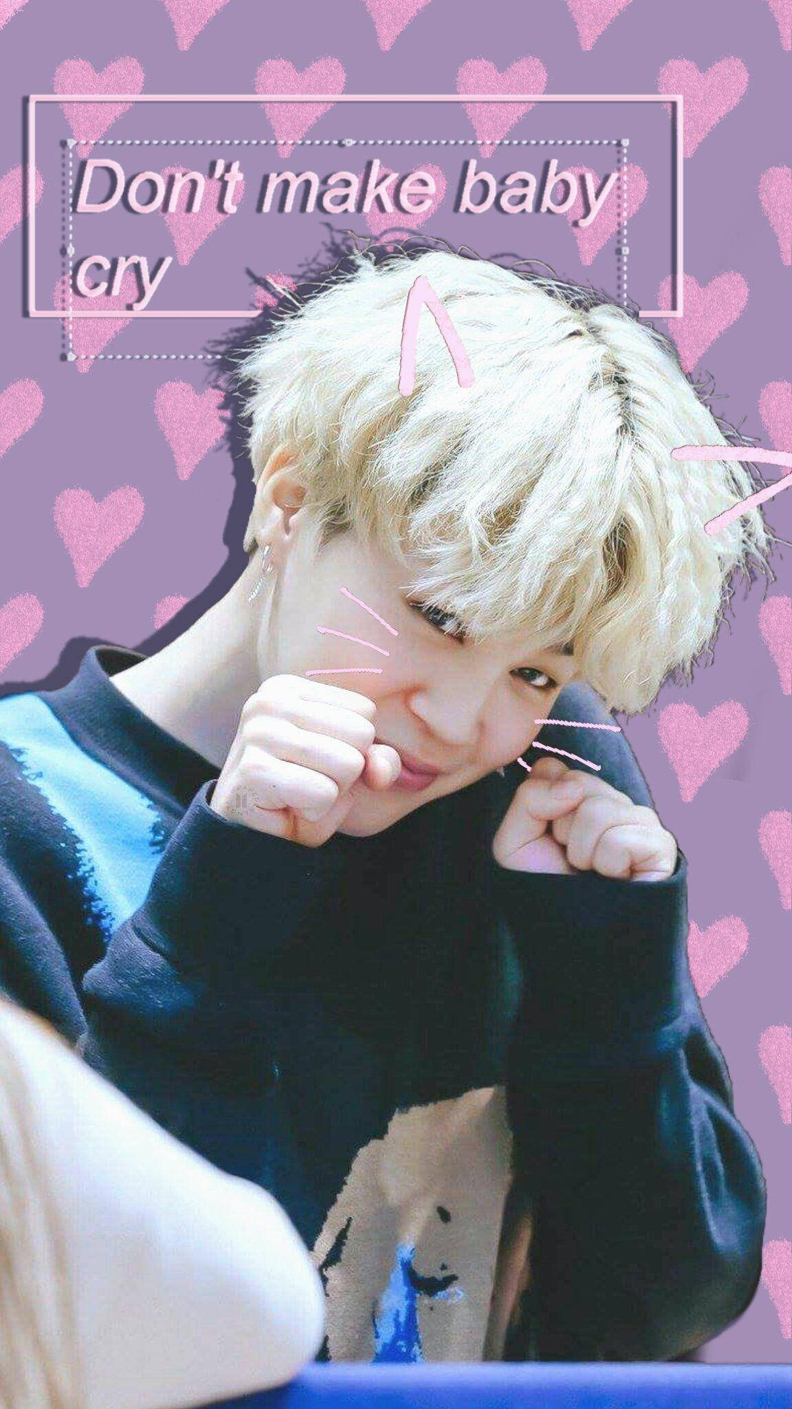 Oulike BTS Jimin Kat Redigering Muurpapier