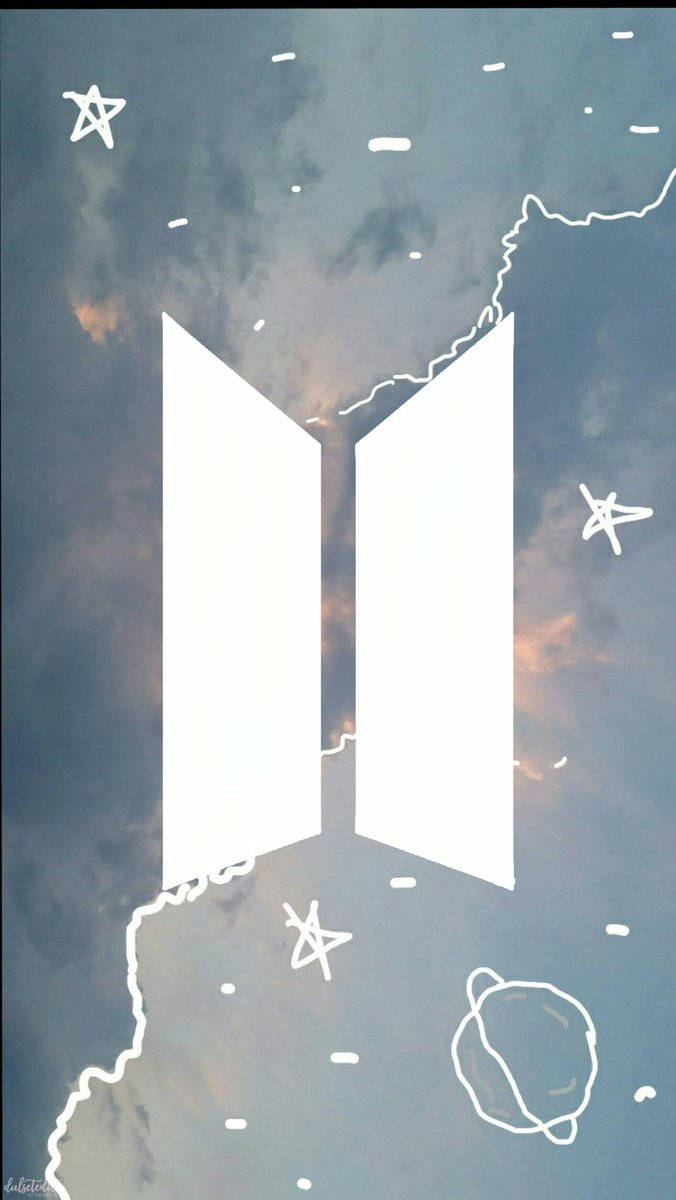 Oulike BTS-logo-grafika Muurpapier