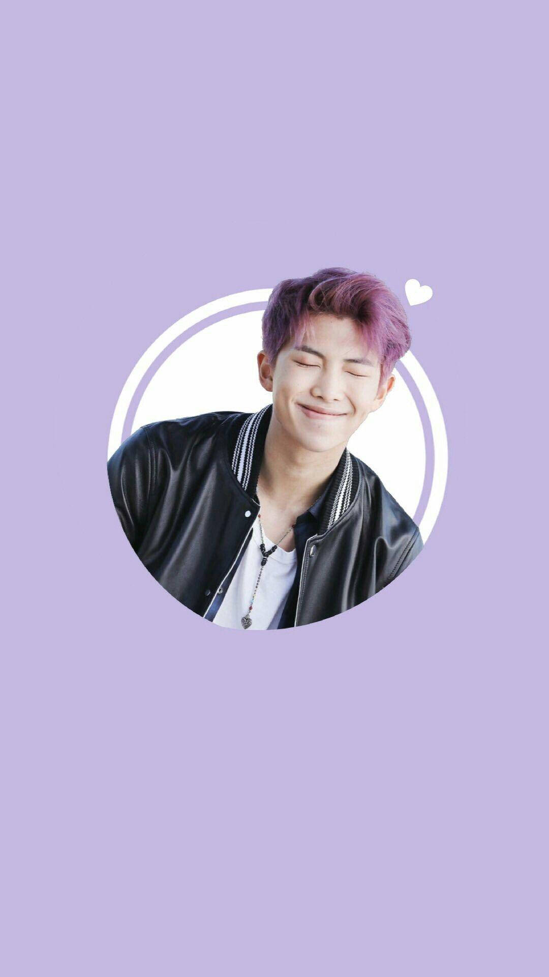Oulike BTS RM In Sirkel Op Pers Muurpapier