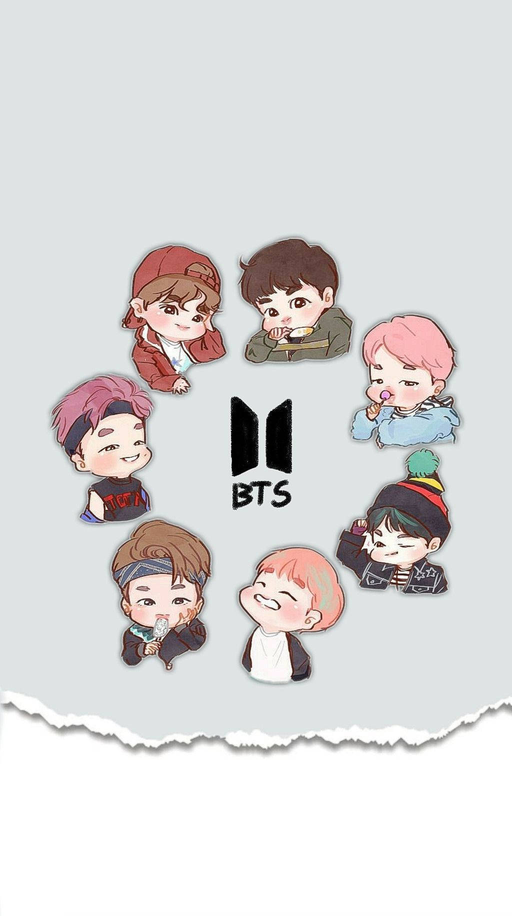 Oulike BTS Tekening B21 Logo Muurpapier
