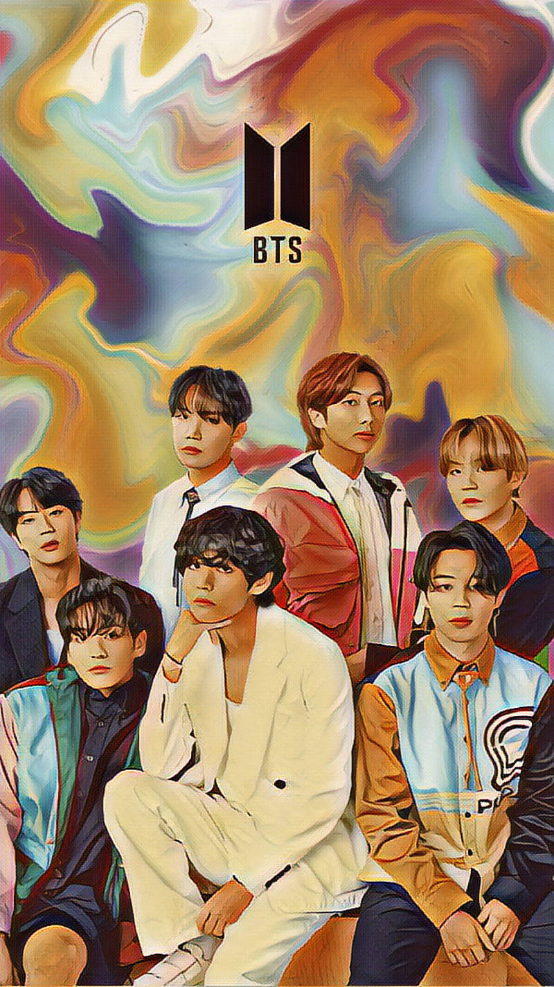 Oulike BTS Tekening Doek Muurpapier