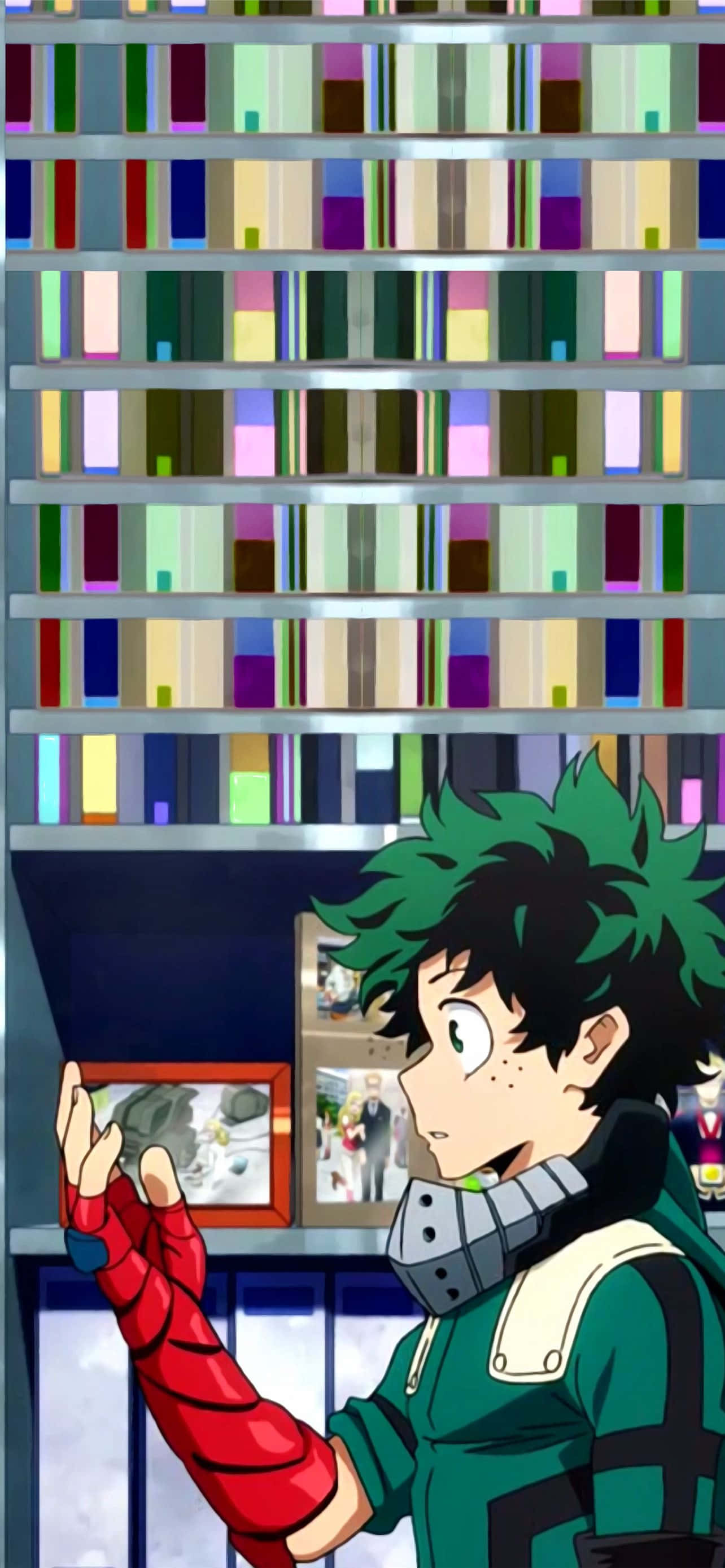 Oulike Deku wat na sy hand staar Foto Muurpapier
