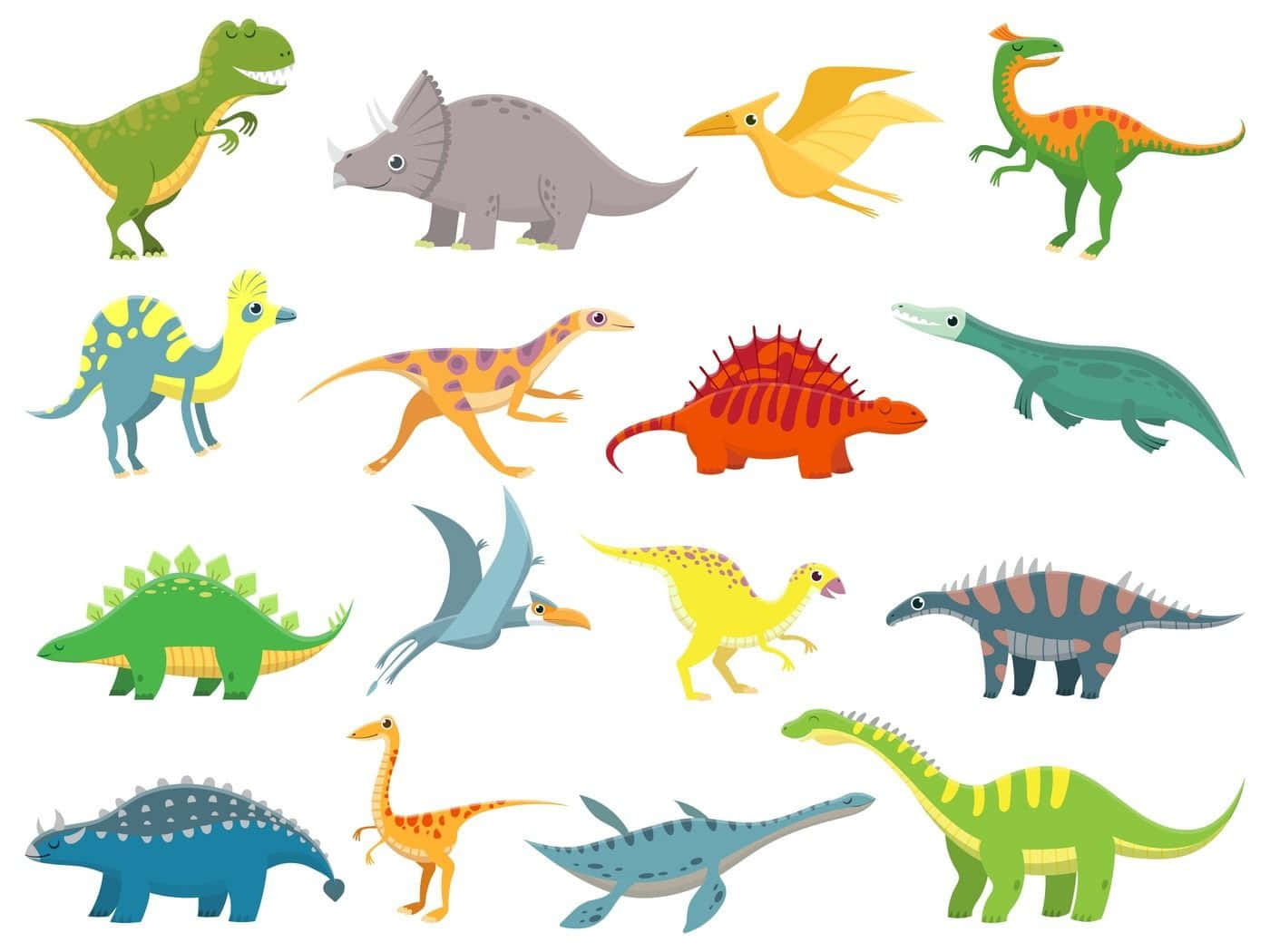 Oulike Dinosourus wat deur die Natuur Stap Muurpapier