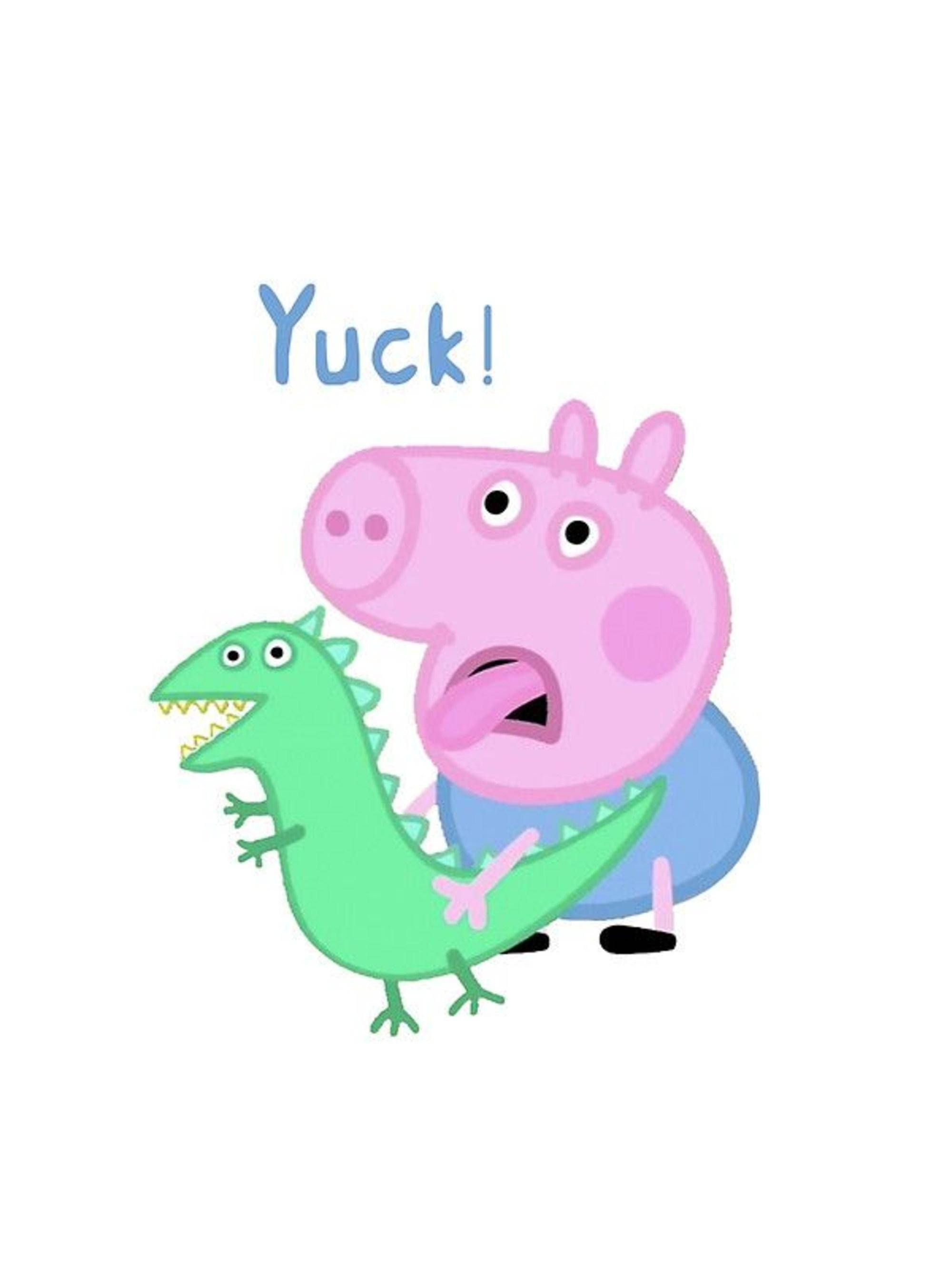 Oulike Dinosourus Speelding Peppa Pig George Muurpapier