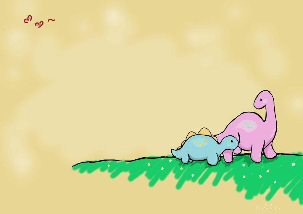 Oulike Dinosourus Ma en Seun Muurpapier