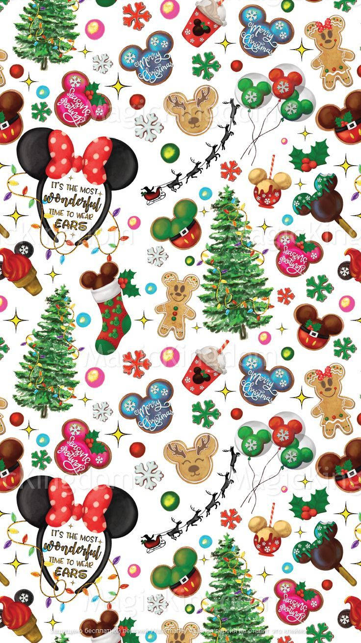 Oulike Disney-Kersfees-karakters vir iPhone Muurpapier