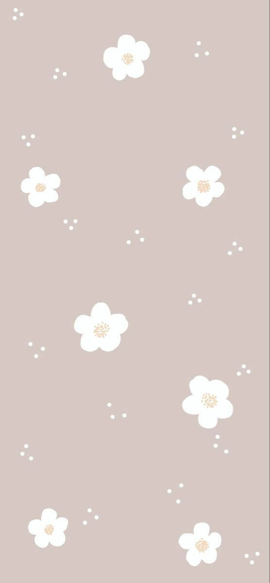 Oulike Eenvoudige Wit Blomme Sonder Stingels Muurpapier
