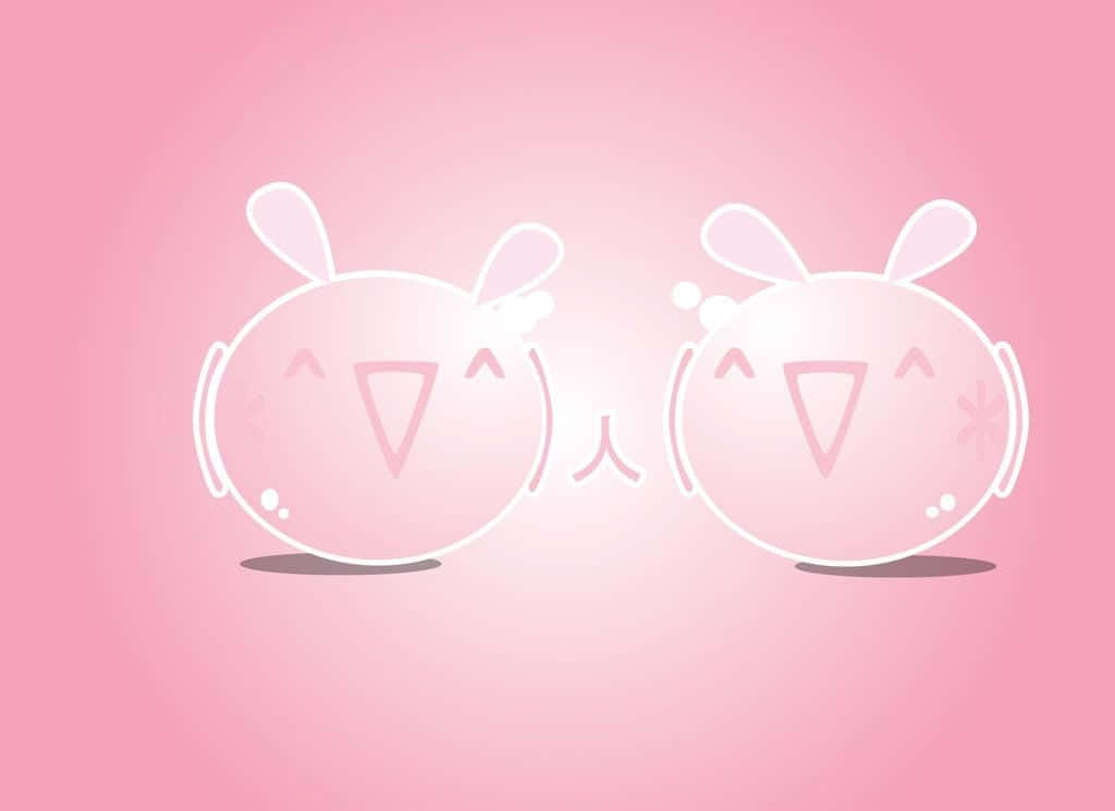 Oulike en Skoen Pink Kawaii Agtergrond Muurpapier