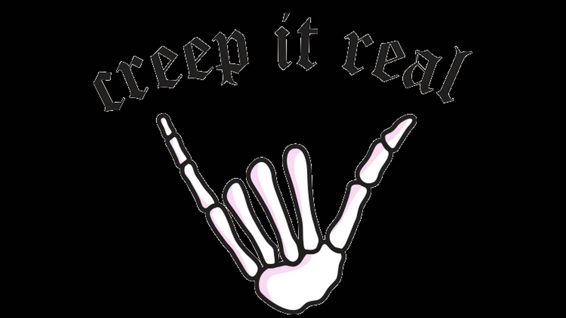 Oulike Estetiese Halloween-skelet hand Muurpapier