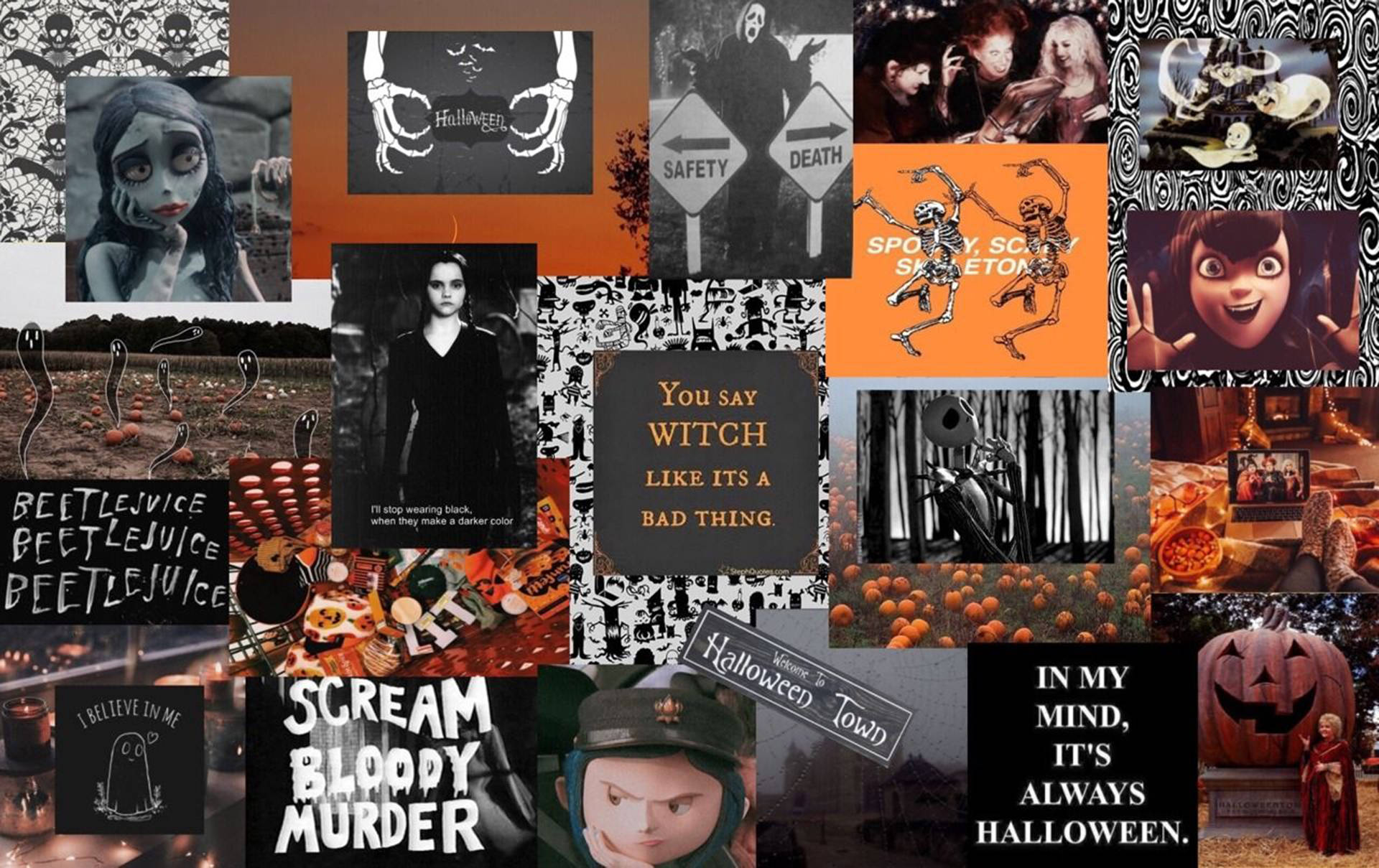 Oulike Estetiese Halloween Collage Muurpapier