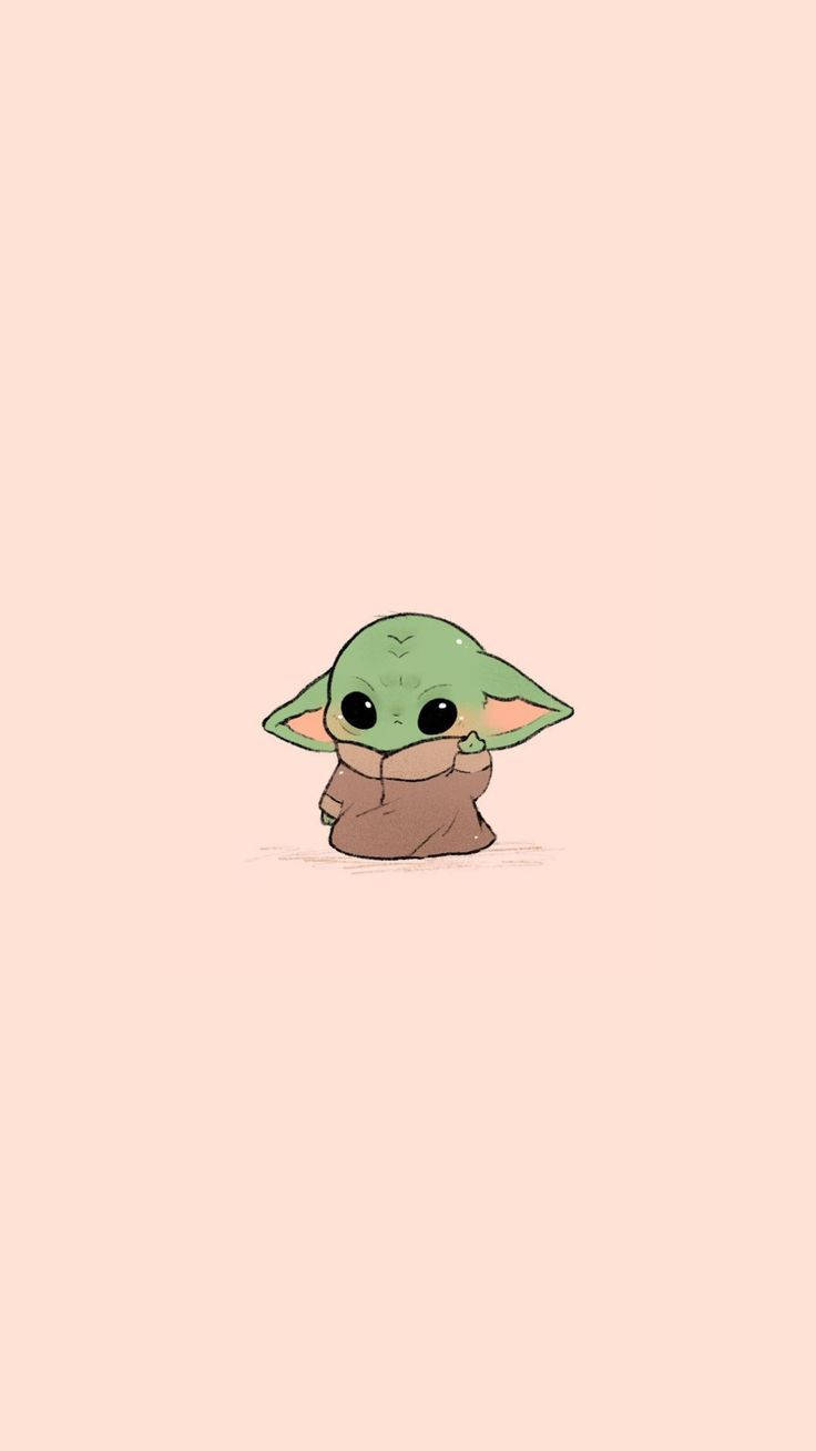 Oulike Estetiese Strokiesprent Grogu Die Mandalorian Muurpapier