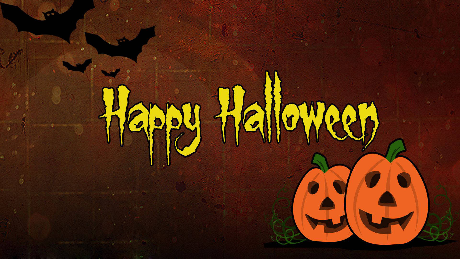 Oulike Estetiese Halloween Vlermuise en Pampoene Muurpapier