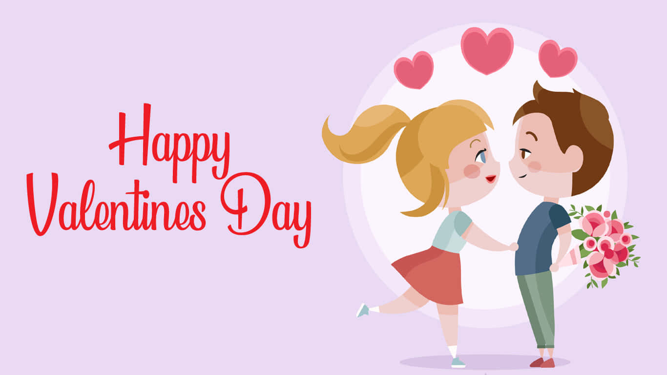 Oulike Gelukkige Valentynsdag Vektor Spotprent Muurpapier