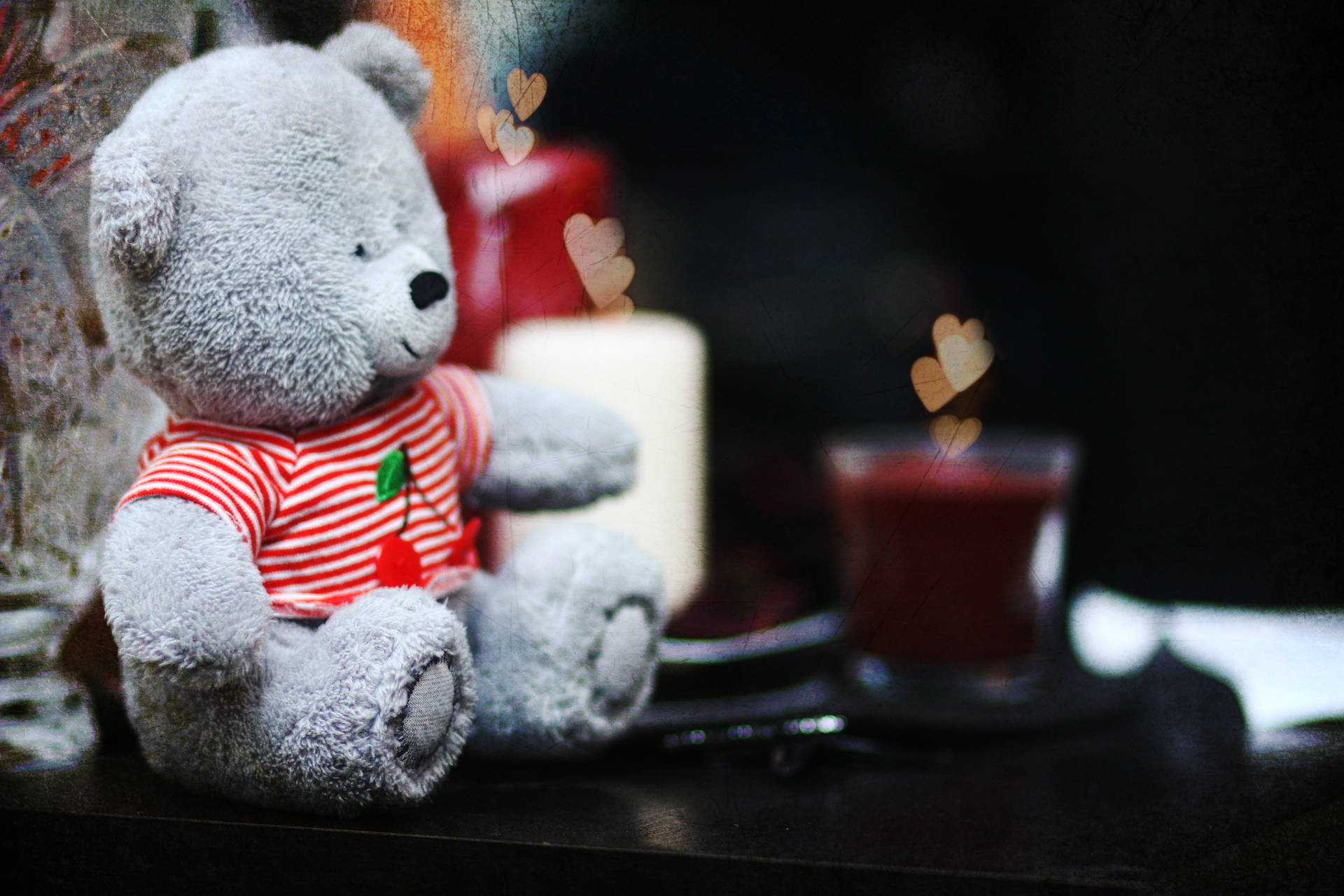 Oulike Grys Teddybeer agtergrond