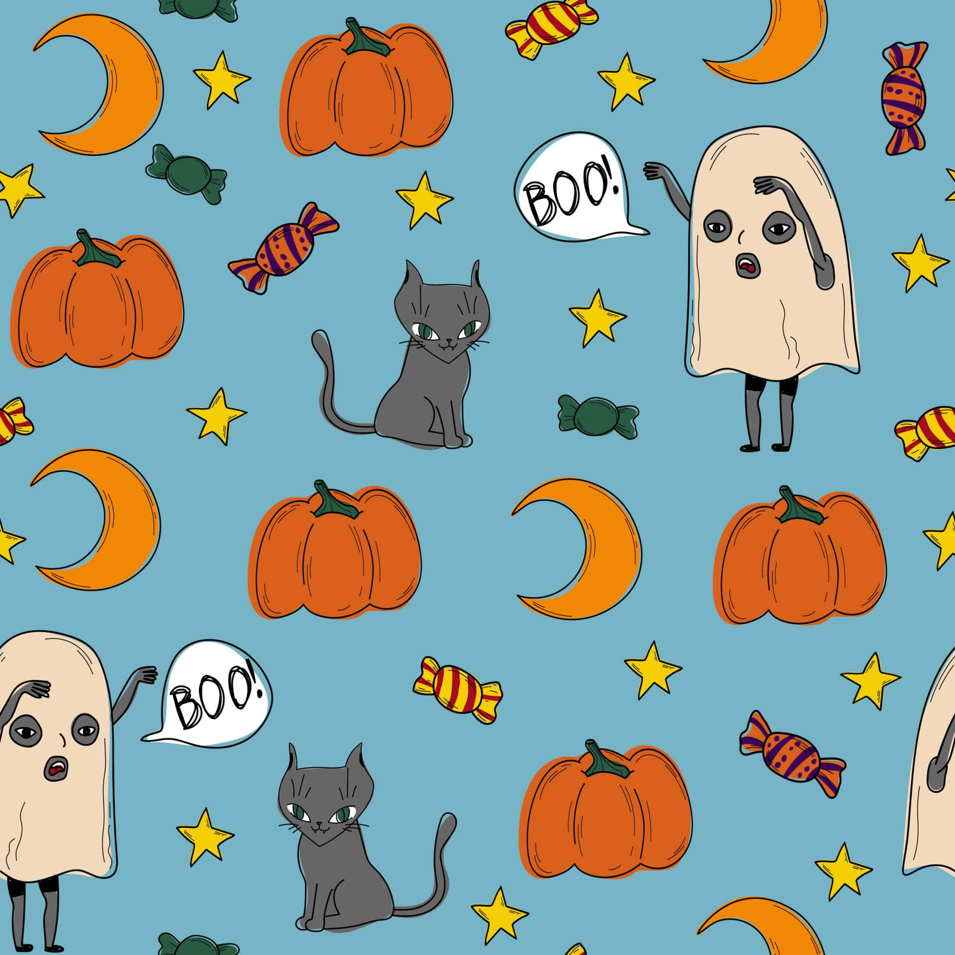 Oulike Halloween Agtergrond Muurpapier