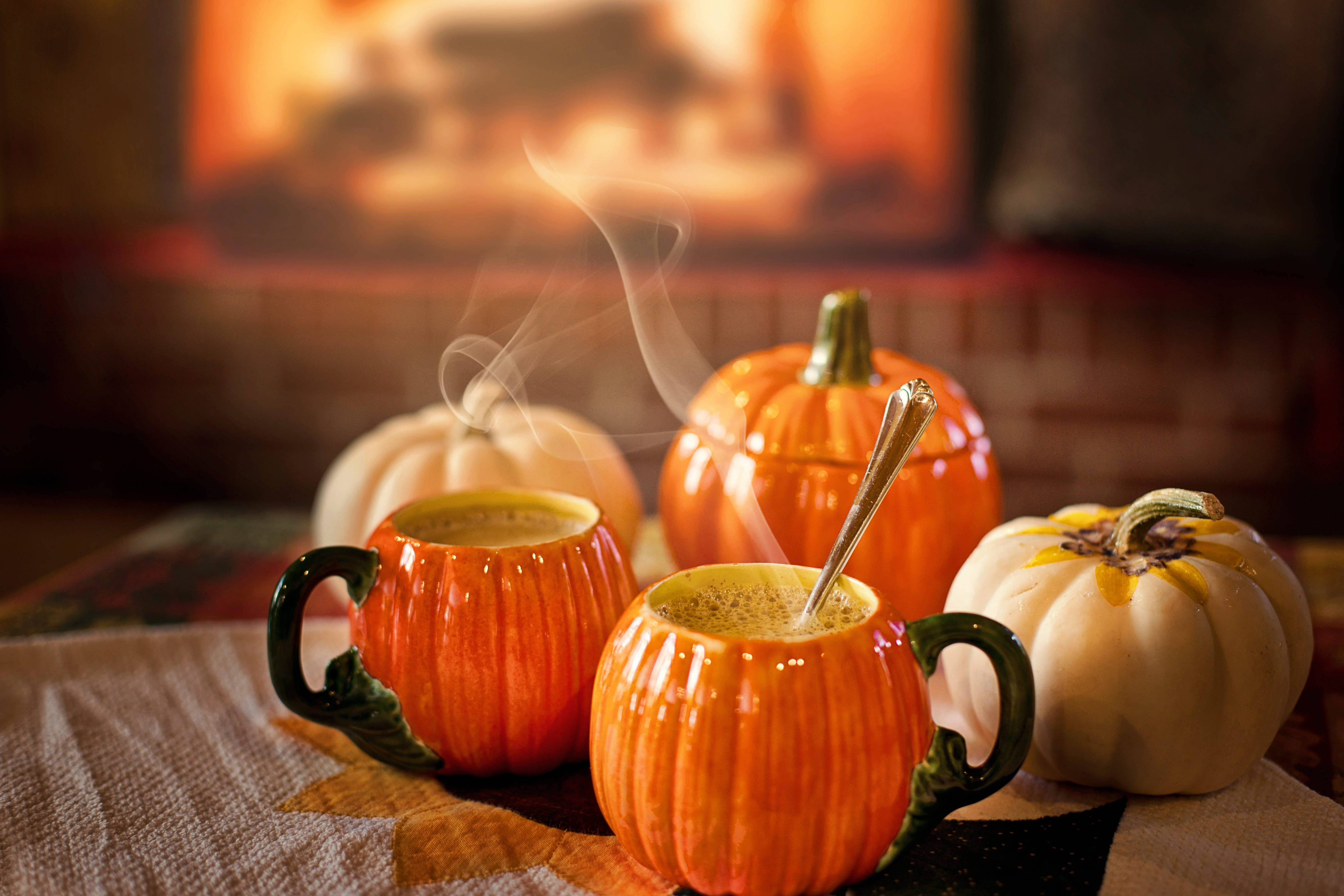 Oulike Halloween Pampoen Latte Muurpapier