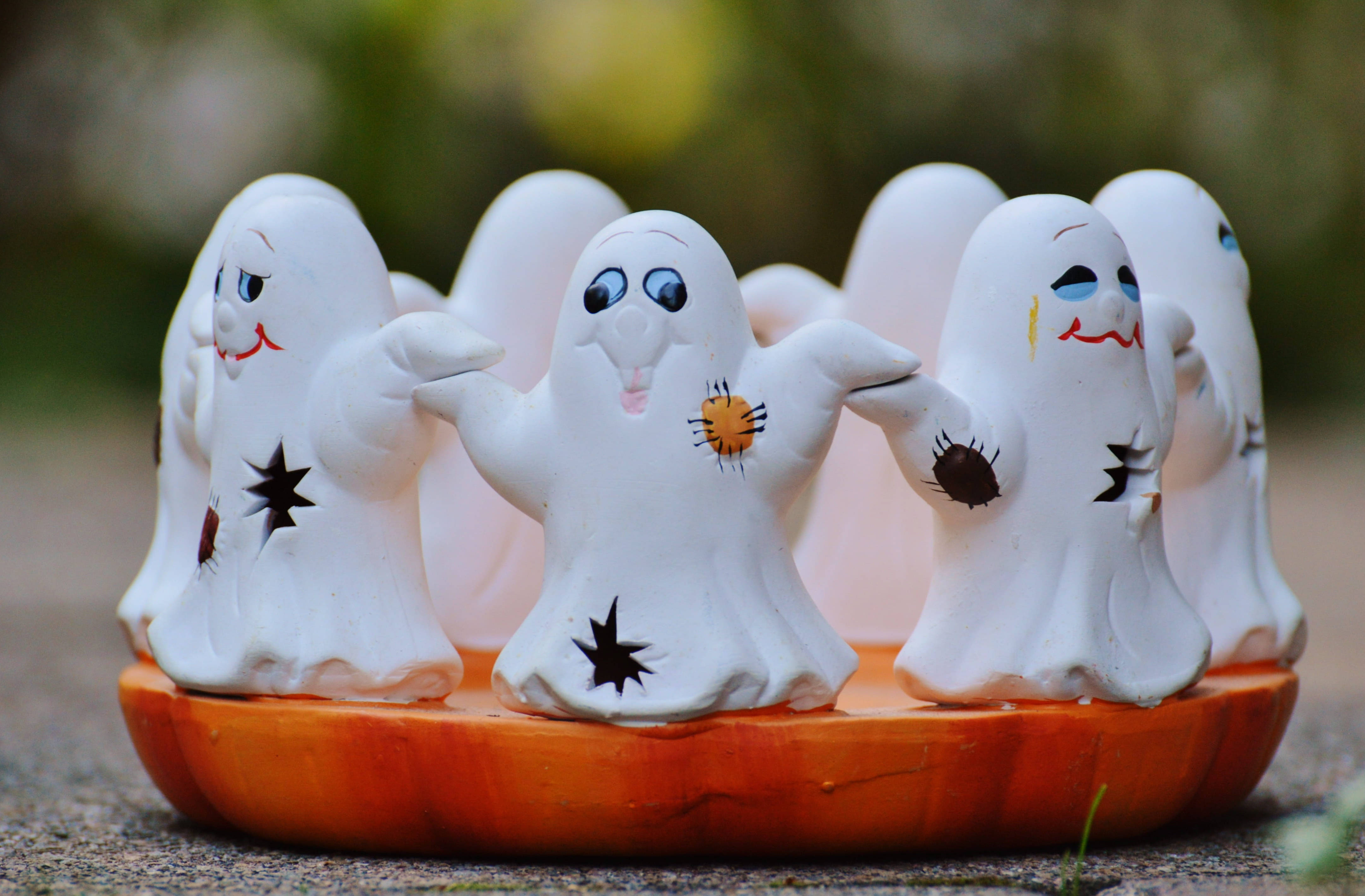 Oulike Halloween Wit Spook Ornament Muurpapier
