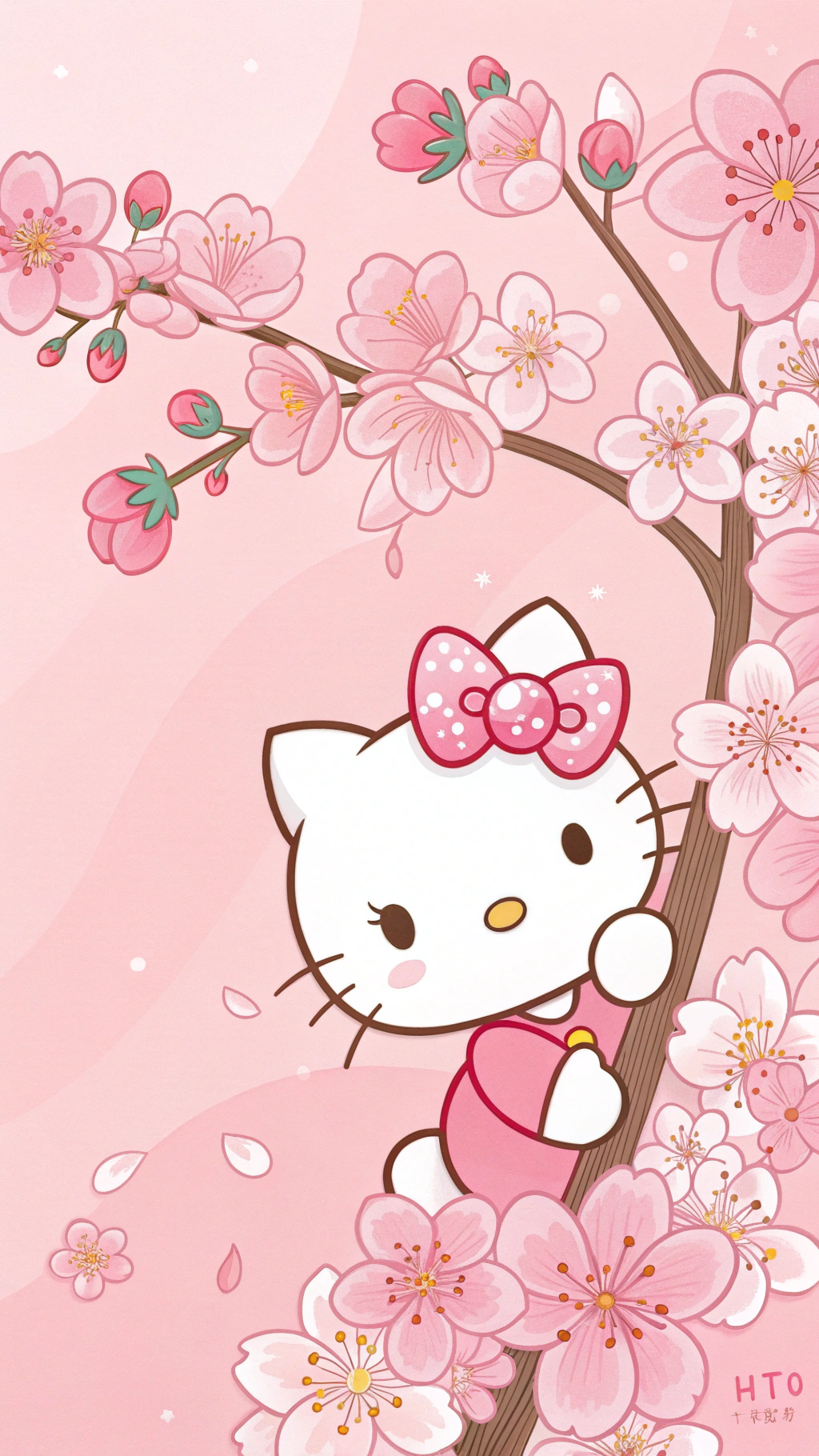 Oulike Hello Kitty se Geheime Bloeisel Muurpapier