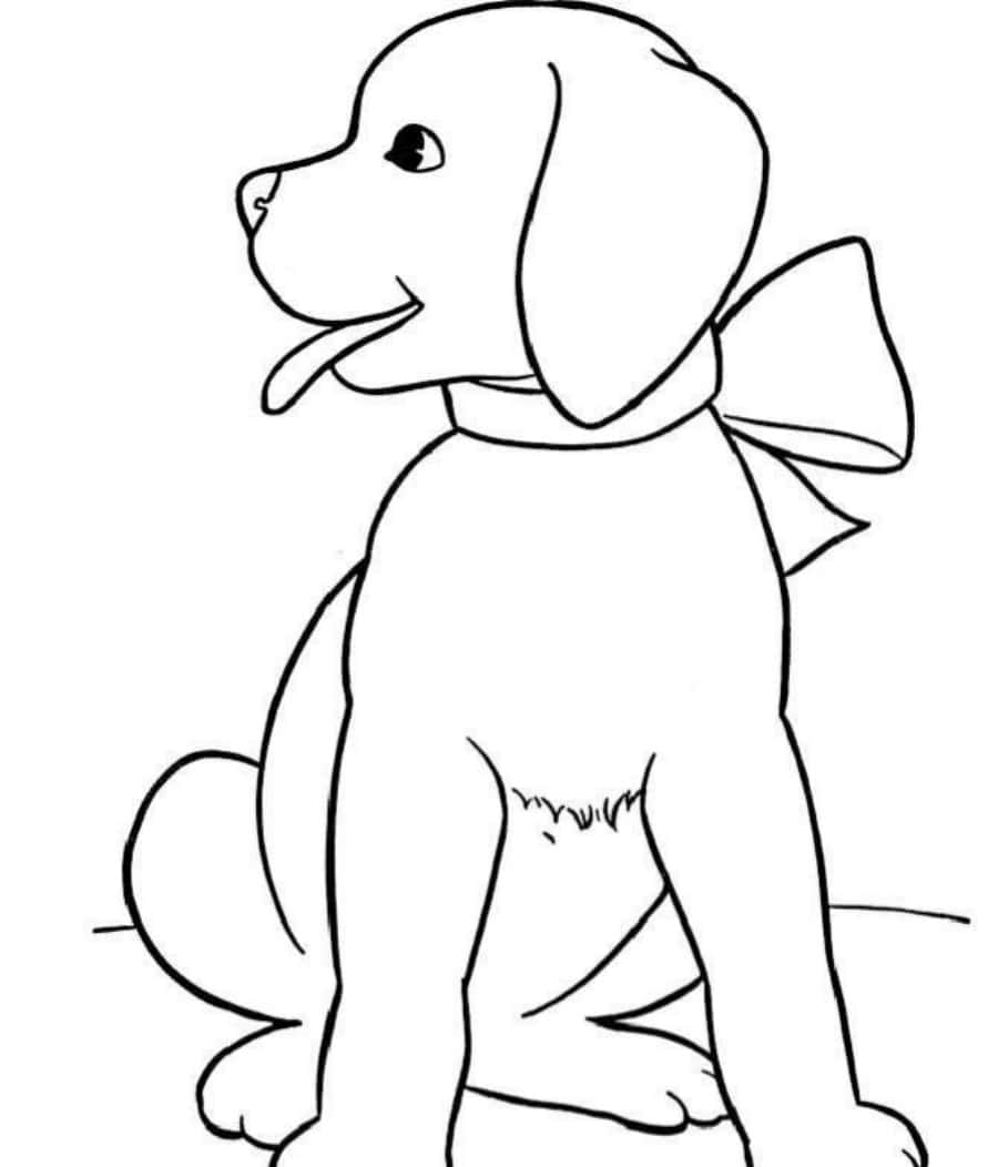 Oulike Hond met Strikkleurprent Muurpapier