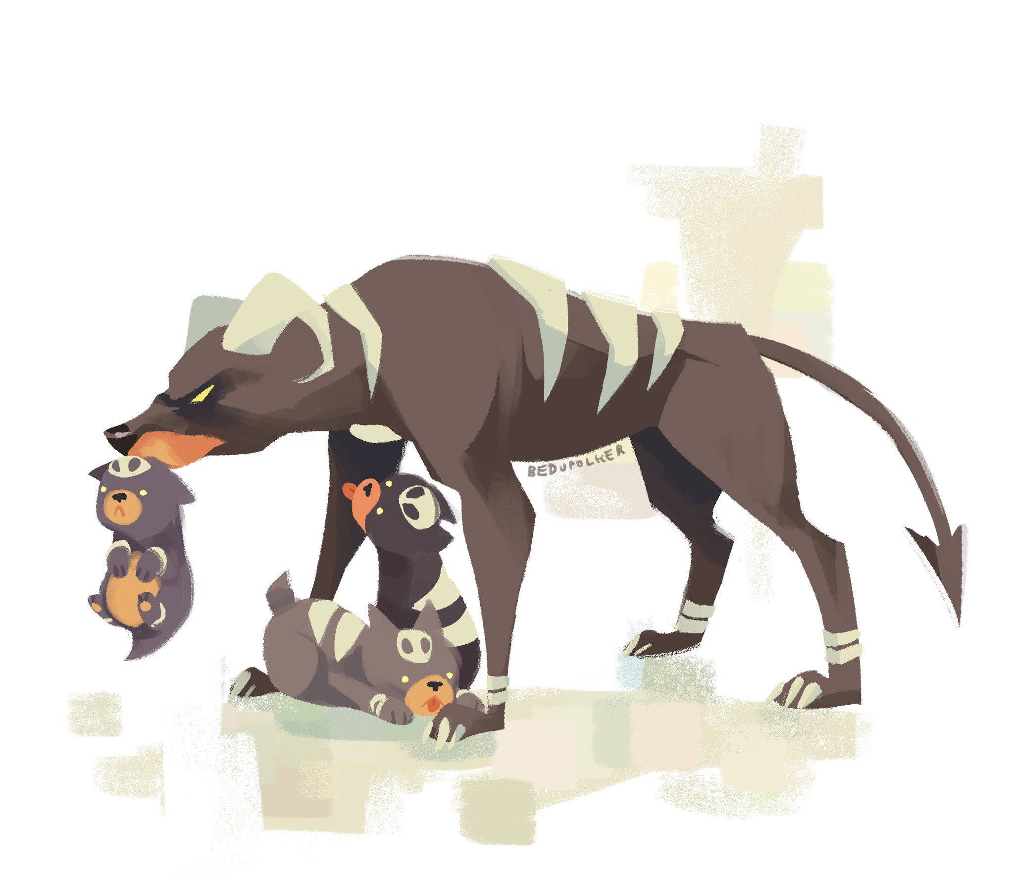 Oulike Houndoom-familie Muurpapier