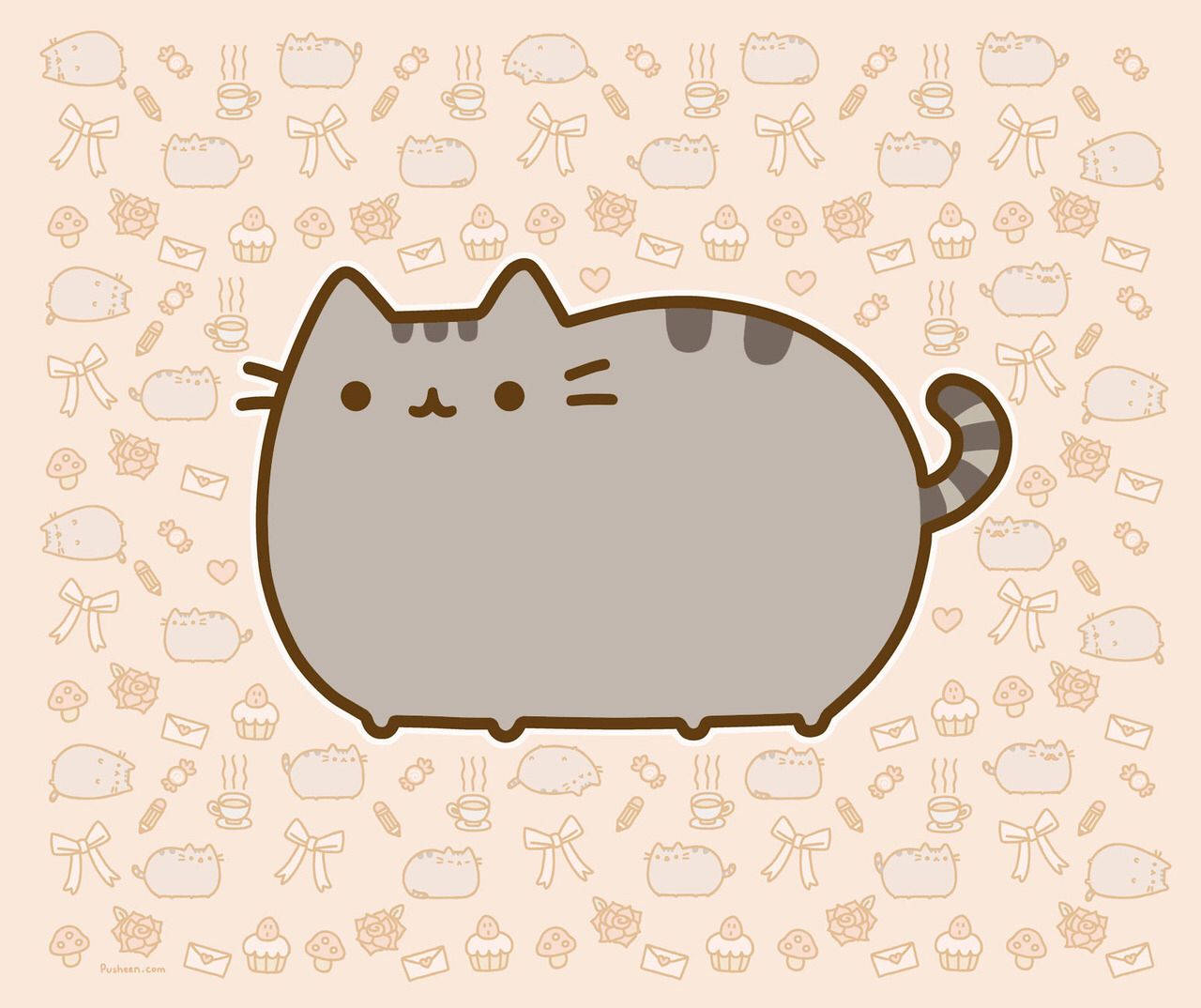 Oulike iPad Pusheen Kat Muurpapier