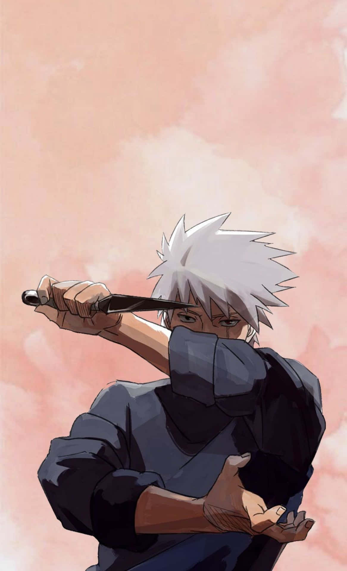 Oulike Kakashi Met 'n Kunai Mes Muurpapier