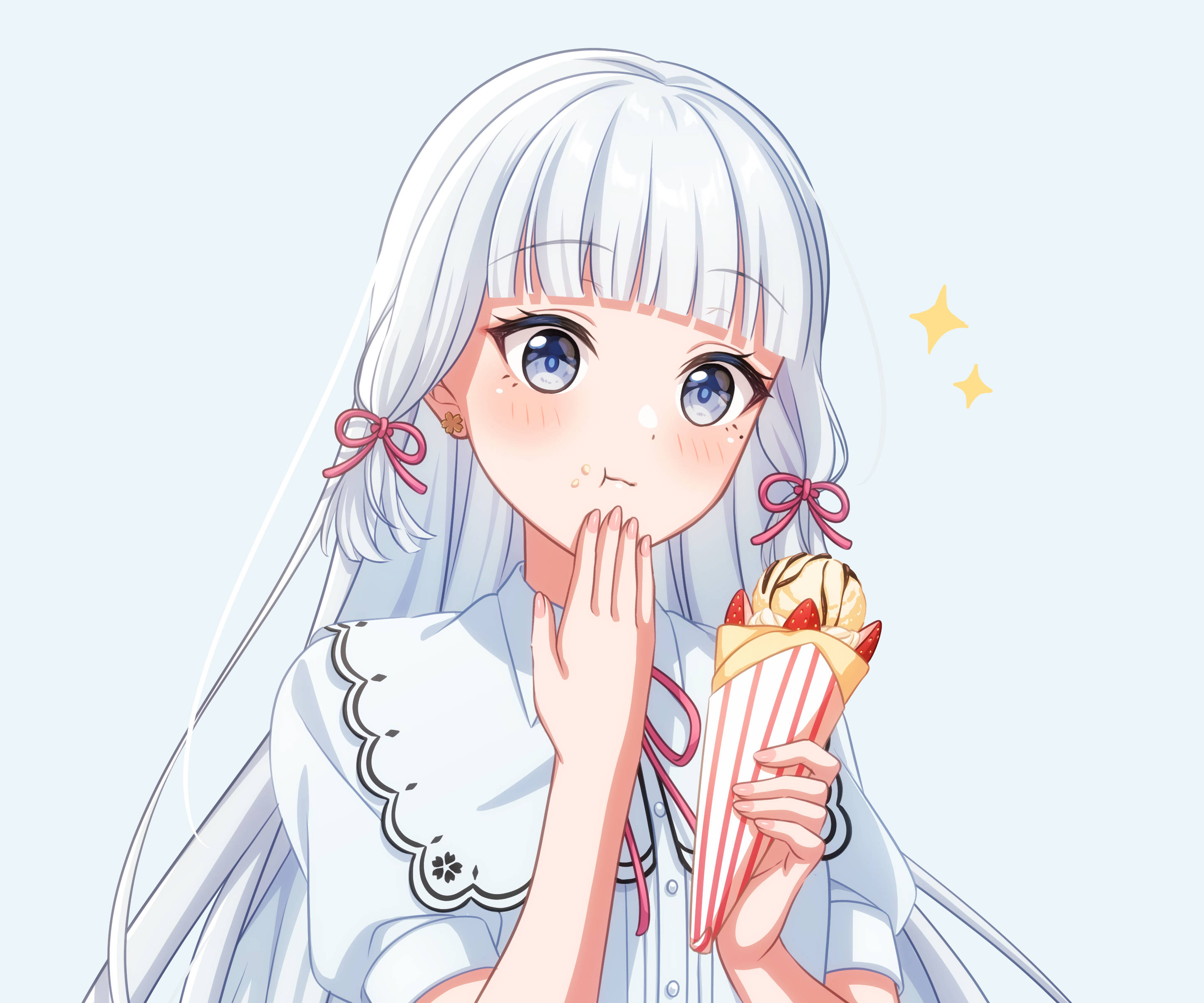 Oulike Kamisato Ayaka Muurpapier