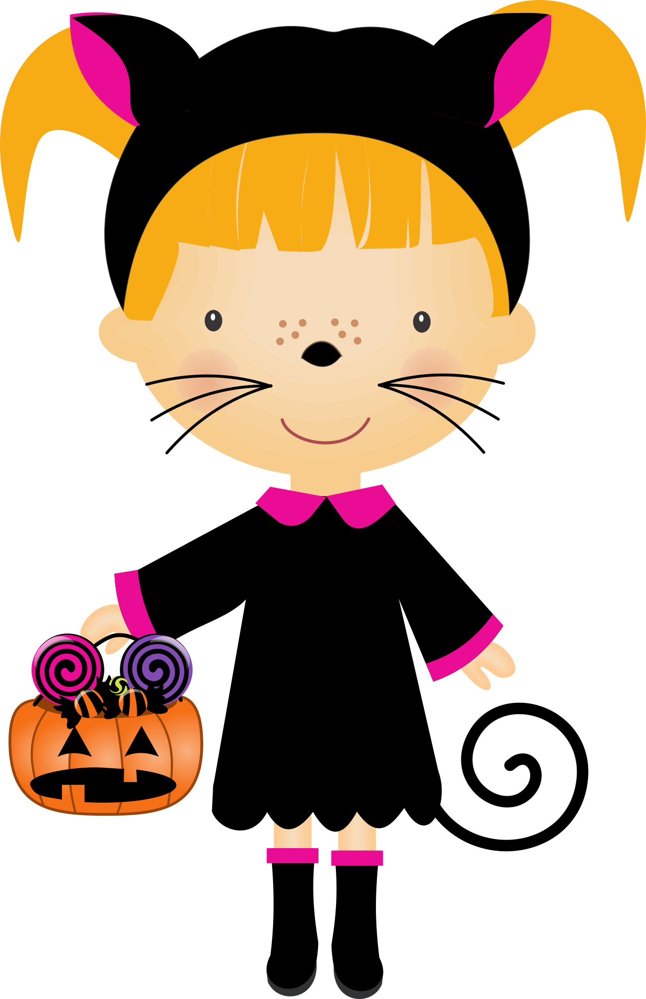 Oulike Kat Kostuum Meisie Halloween.PNG Muurpapier