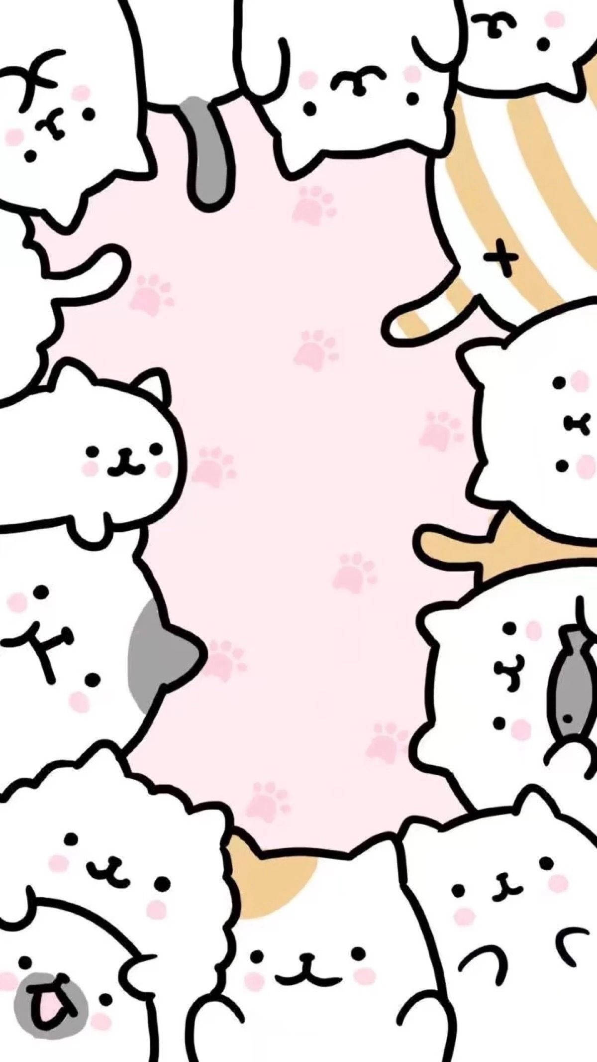 Oulike Katraam Op Kawaii iPad Muurpapier