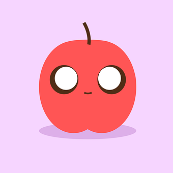 Oulike Kawaii Appel Karakter Muurpapier