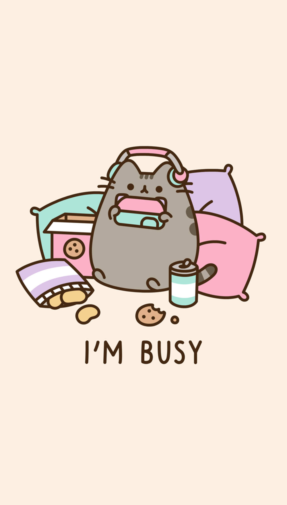 Oulike Kawaii Estetiese Pusheen Kat Muurpapier