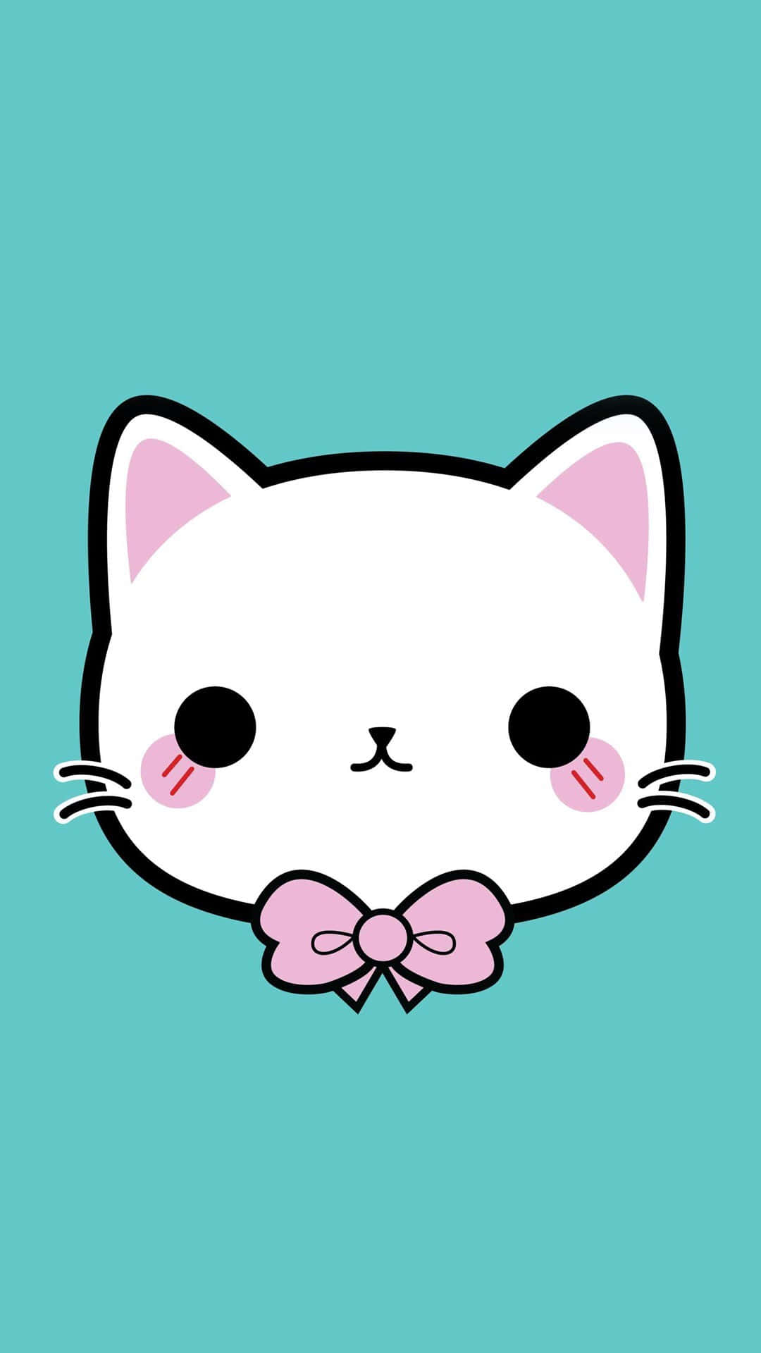 Oulike Kawaii Katgesig Muurpapier