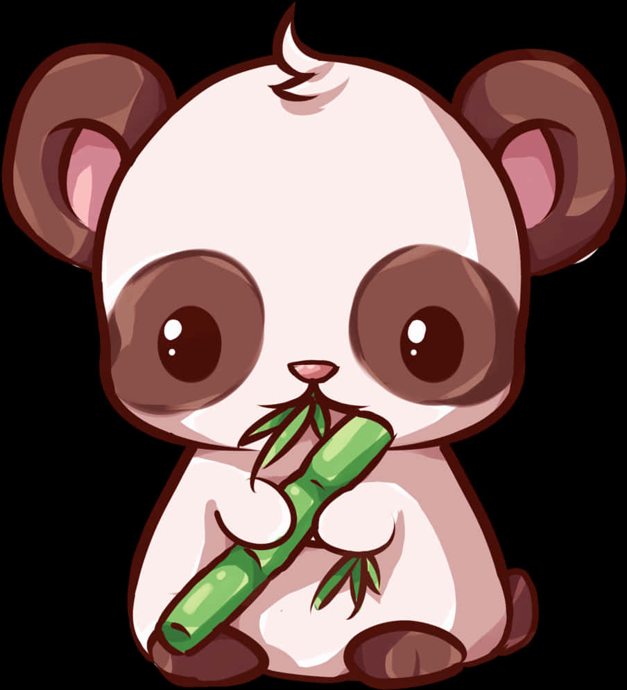 Oulike Kawaii Panda met Bamboes Muurpapier