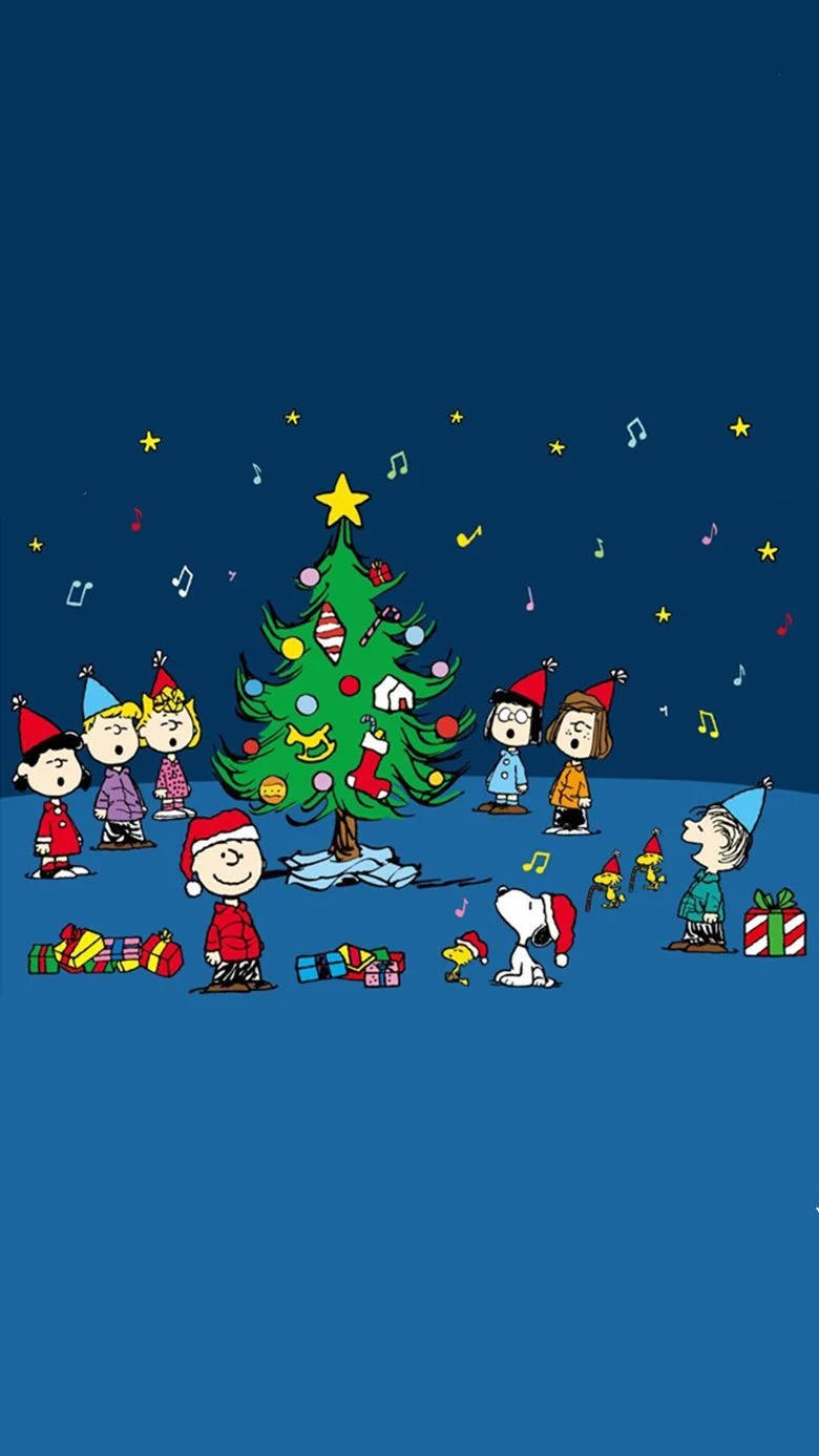 Oulike Kersfees Charlie Brown en Vriende Muurpapier