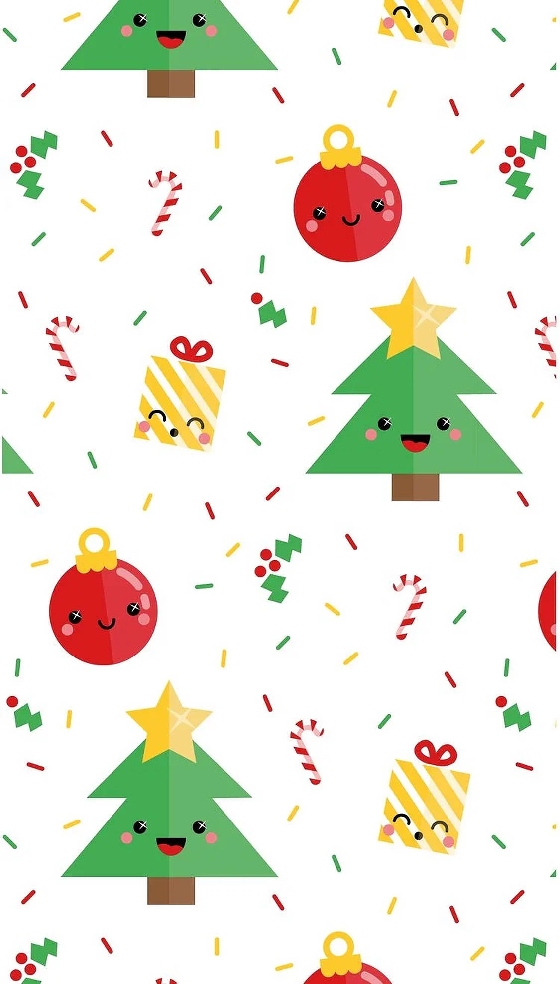 Oulike Kersfeesversierings Muurpapier