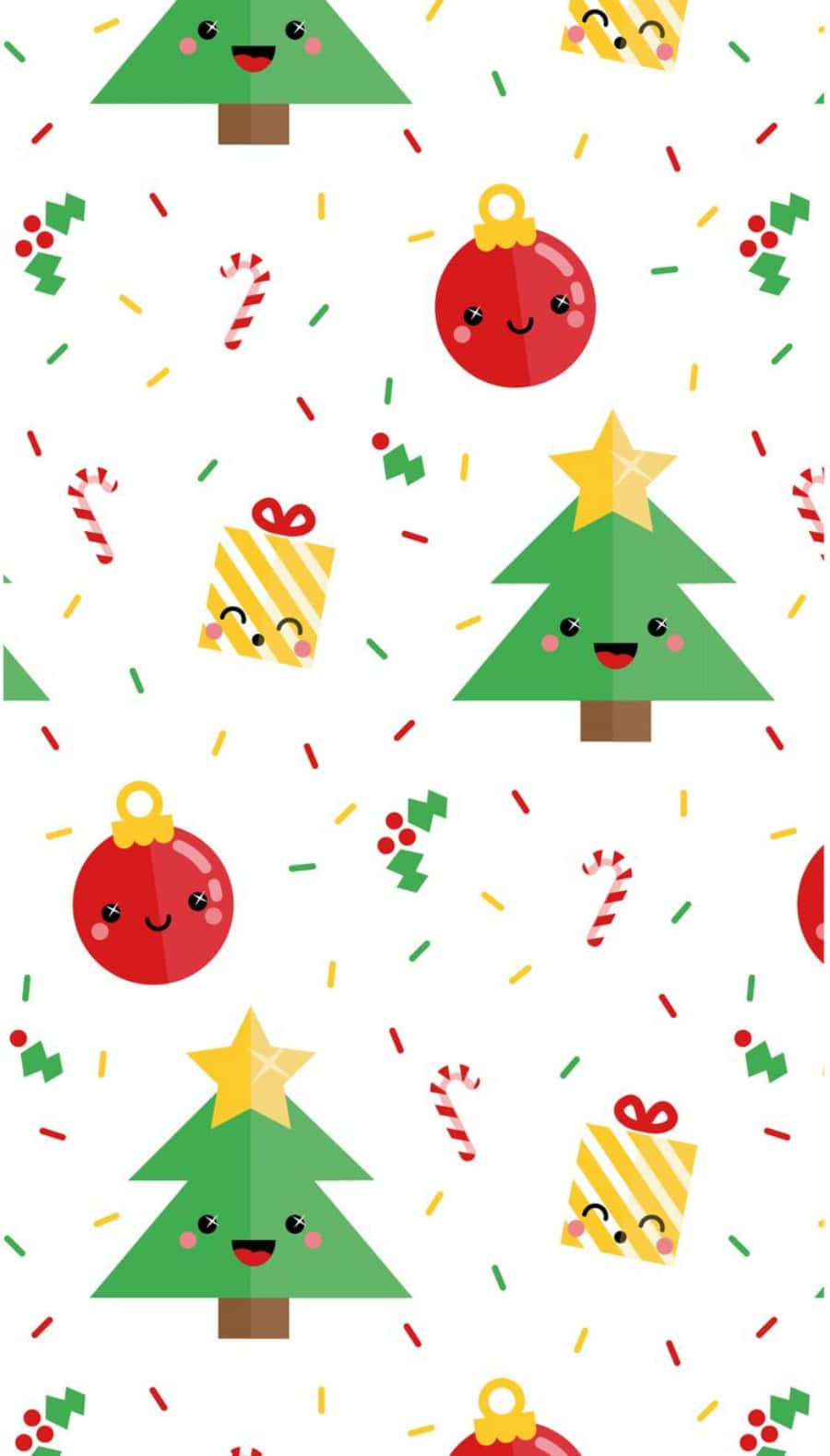 Oulike Kersfoon Telefoonpatroon Ontwerp Muurpapier