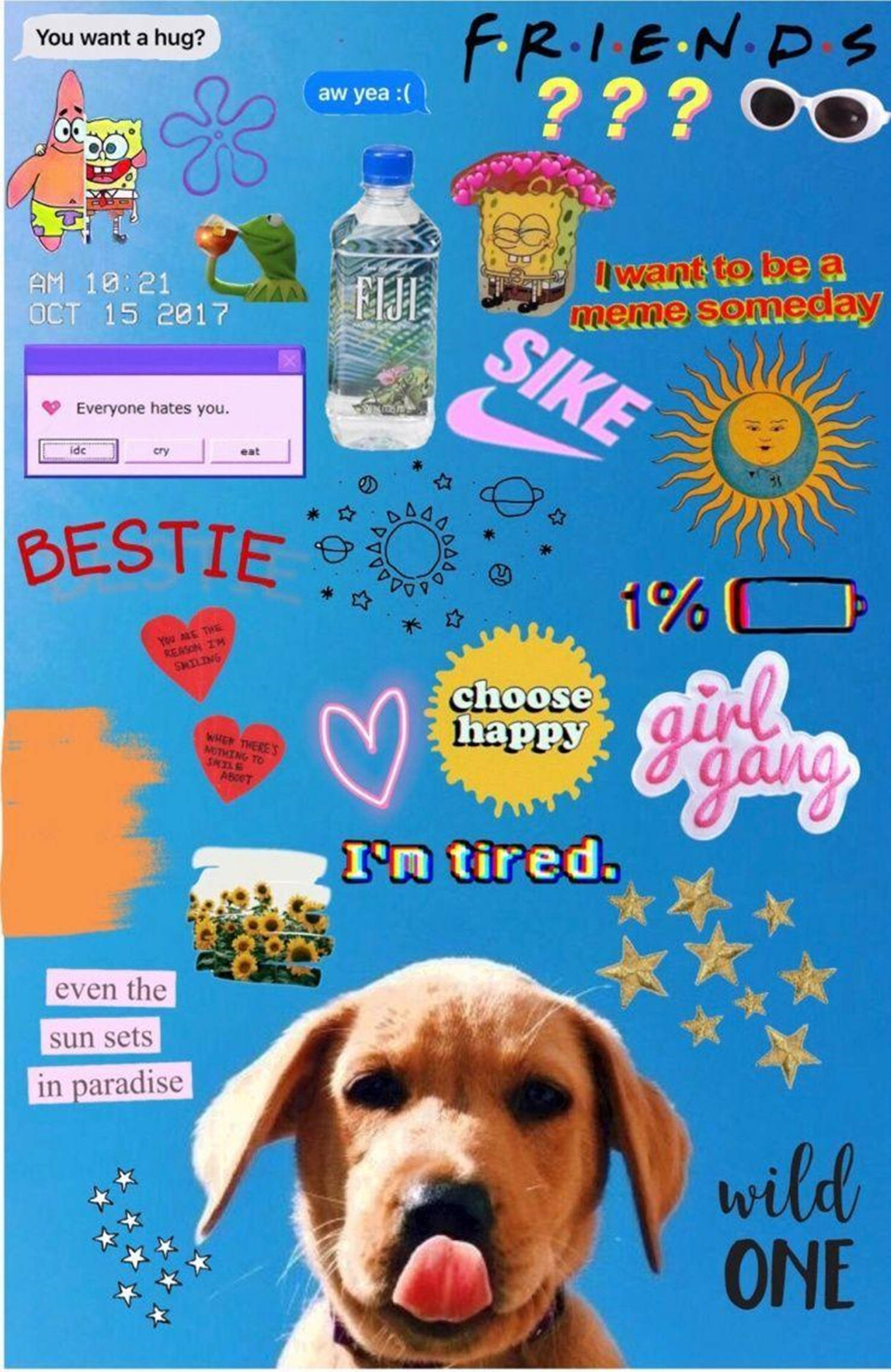 Oulike Labrador-hondjie Estetiese VSCO-collage Muurpapier
