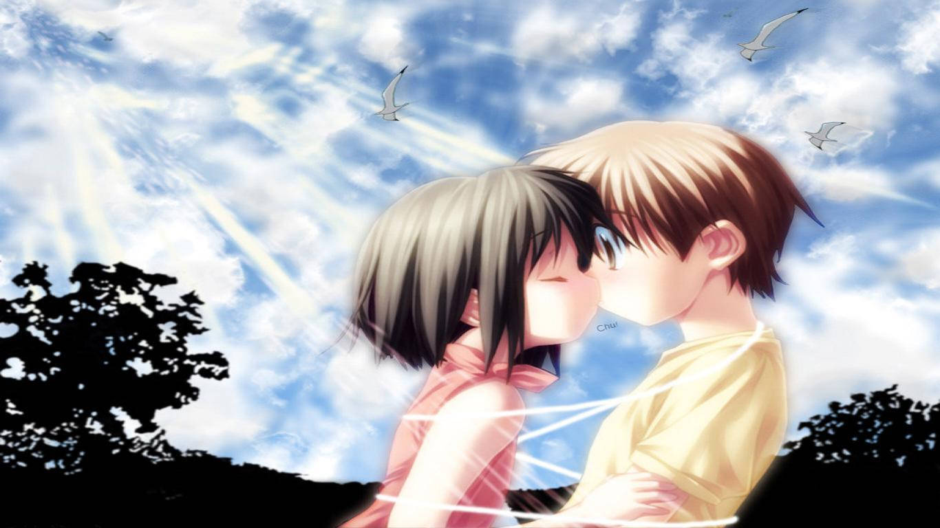 Oulike Liefde Anime Soen Muurpapier