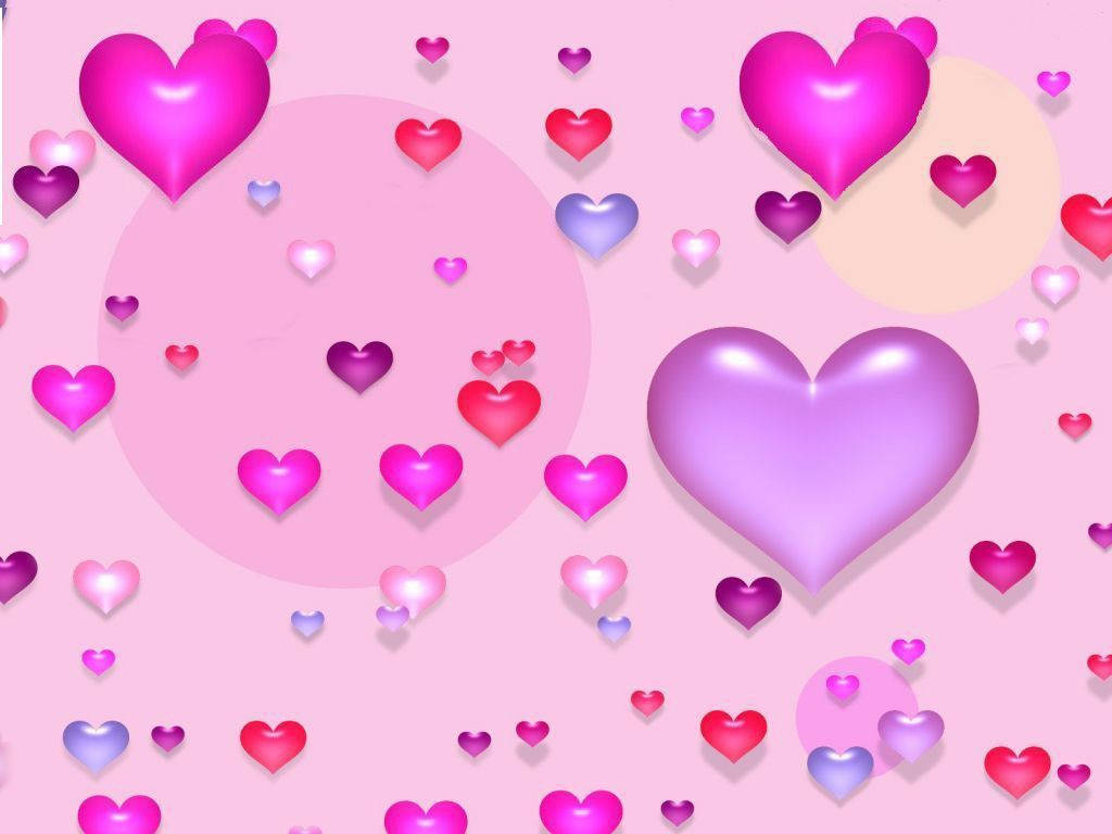 Oulike Liefde Hart Ballonne Muurpapier