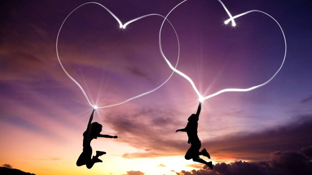 Oulike Liefde Hartliggies Muurpapier