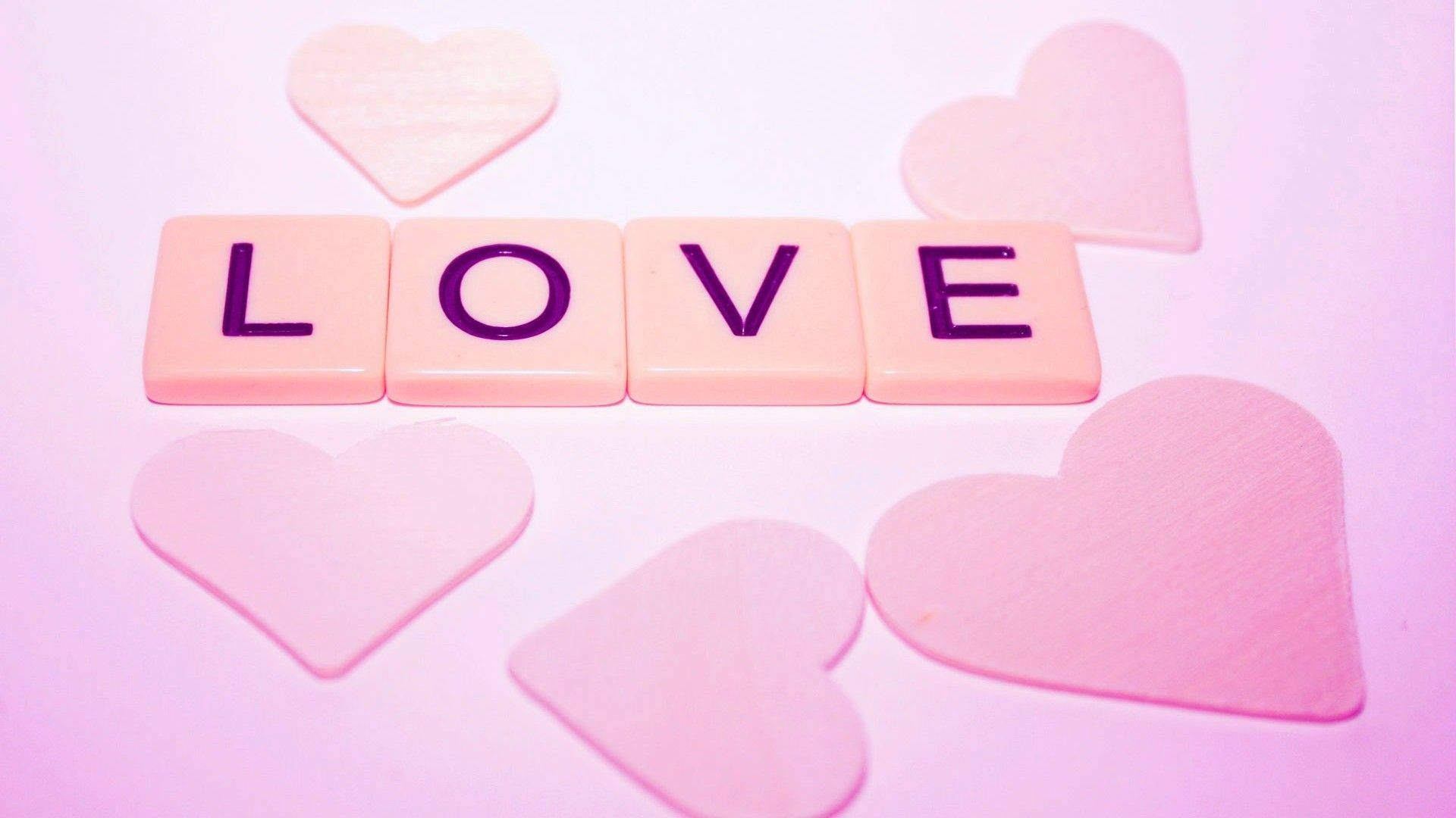 Oulike Liefde Scrabble Teëls Muurpapier