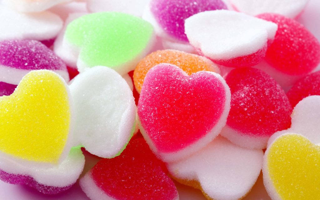 Oulike Liefde Soet Hart Lekkers Muurpapier