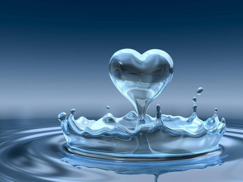 Oulike Liefde Water Hart Muurpapier