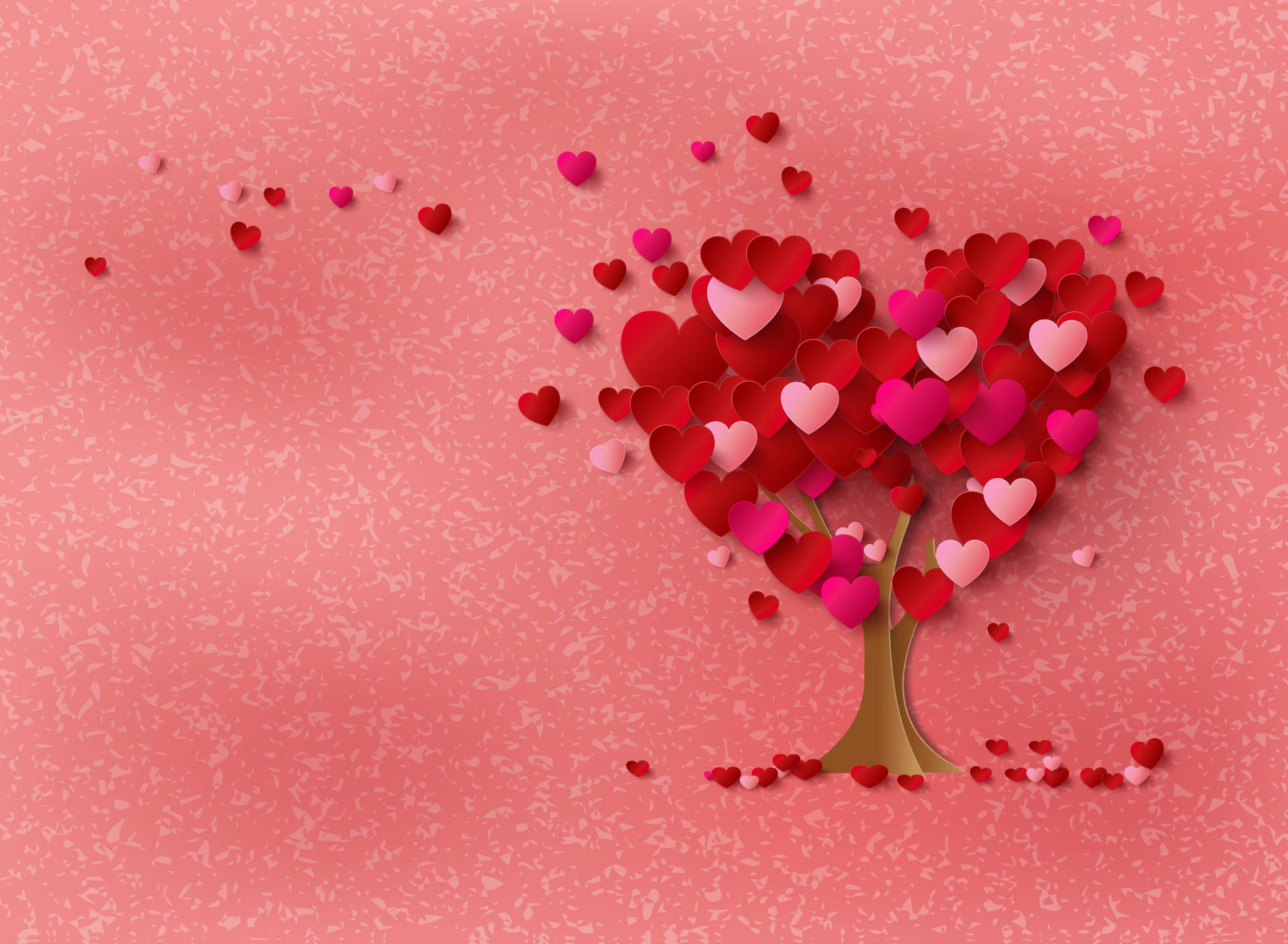 Oulike Liefdeshartboom Muurpapier