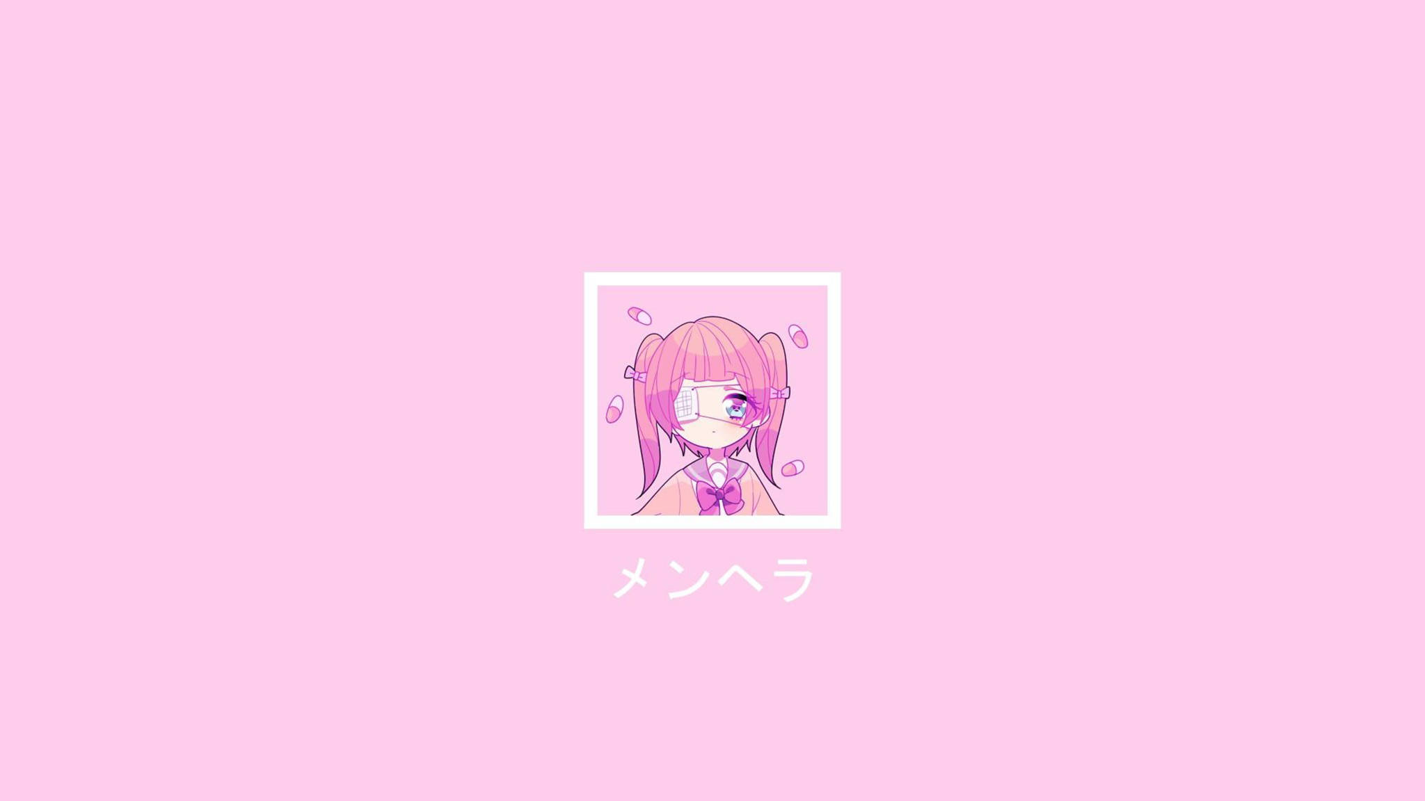 Oulike Menhera Pienk Anime Estetika Muurpapier