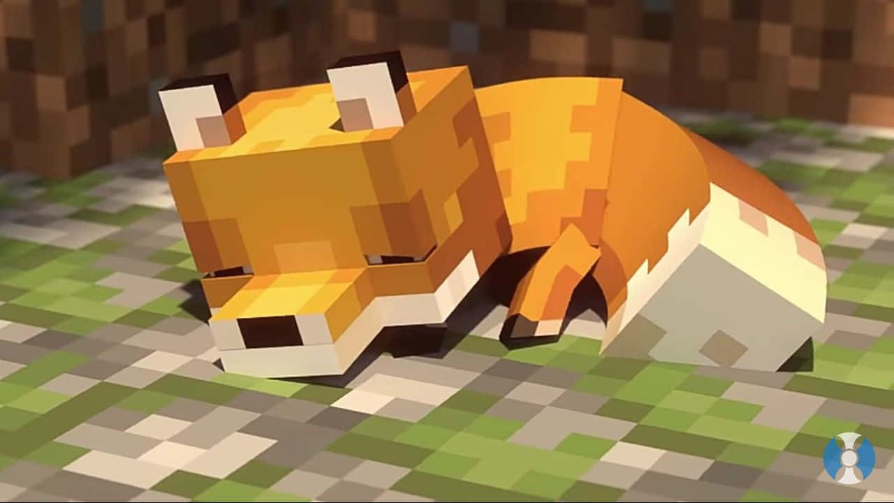 Oulike Minecraft-slaapjakkals Muurpapier