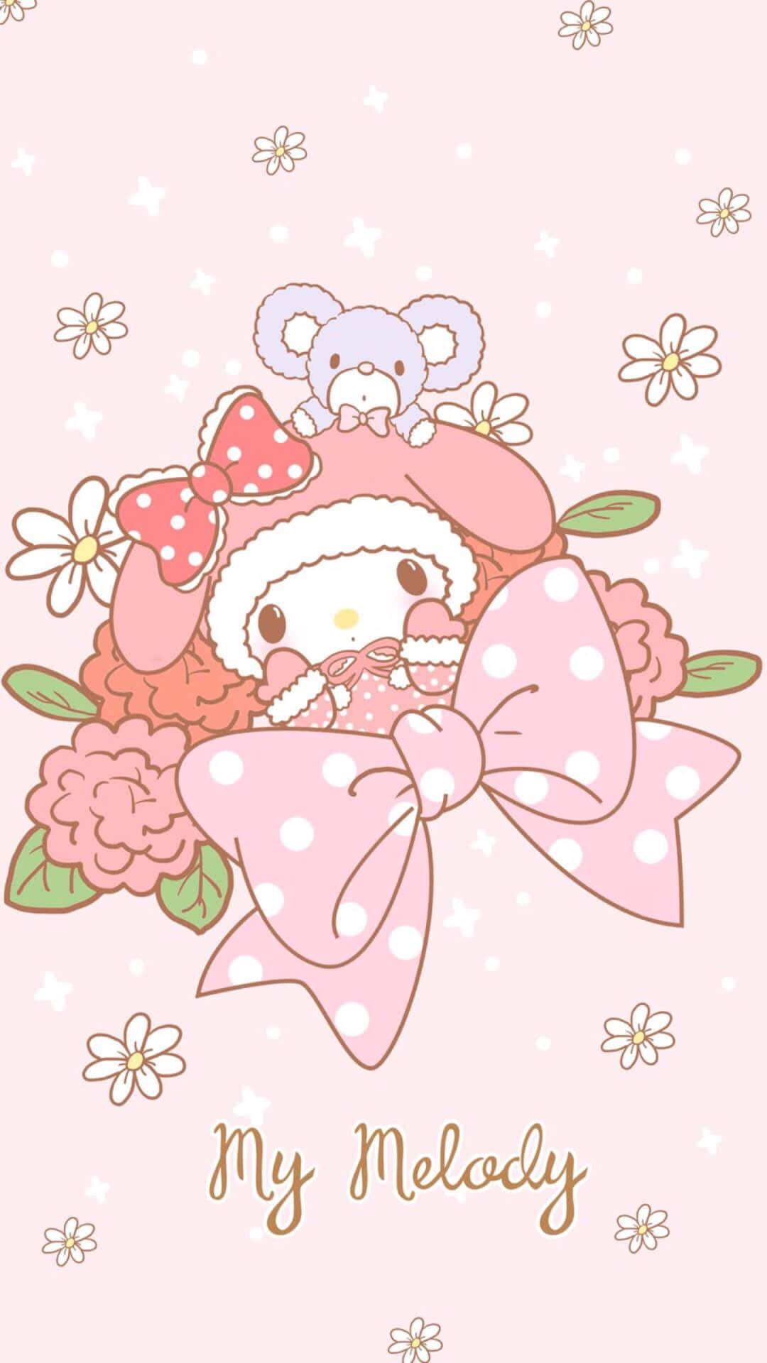 Oulike My Melody Blommeruiker Muurpapier
