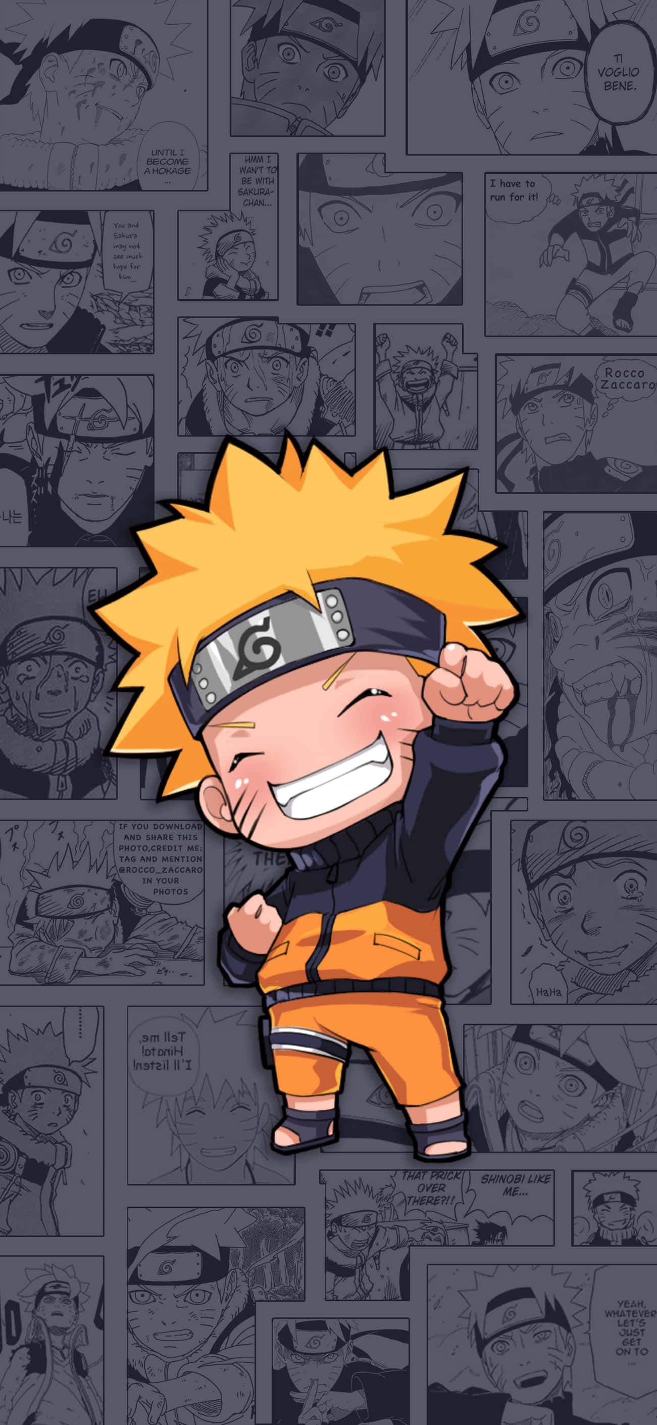Oulike Naruto Chibi-agtergrond Muurpapier